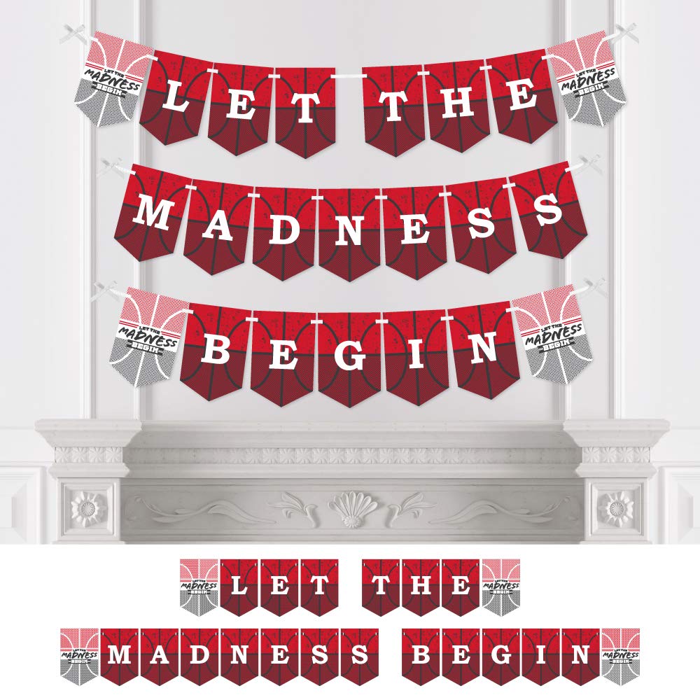 Red Basketball Bunting Banner - College Party Decor for Sports Events