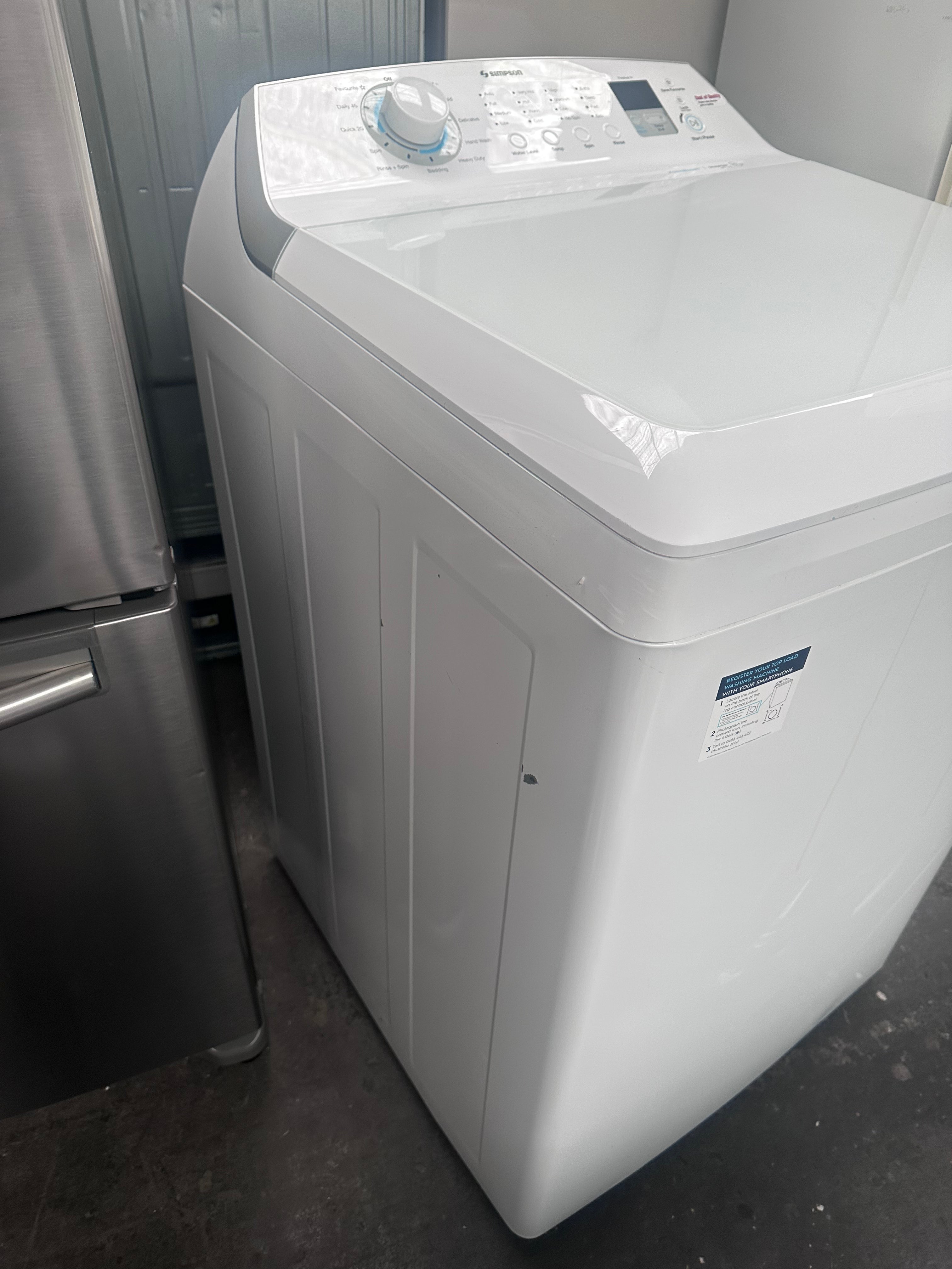 Refurbished Simpson 10kg Top Load Washing Machine - Energy Efficient Laundry Solution for Small Apartments & Dorms