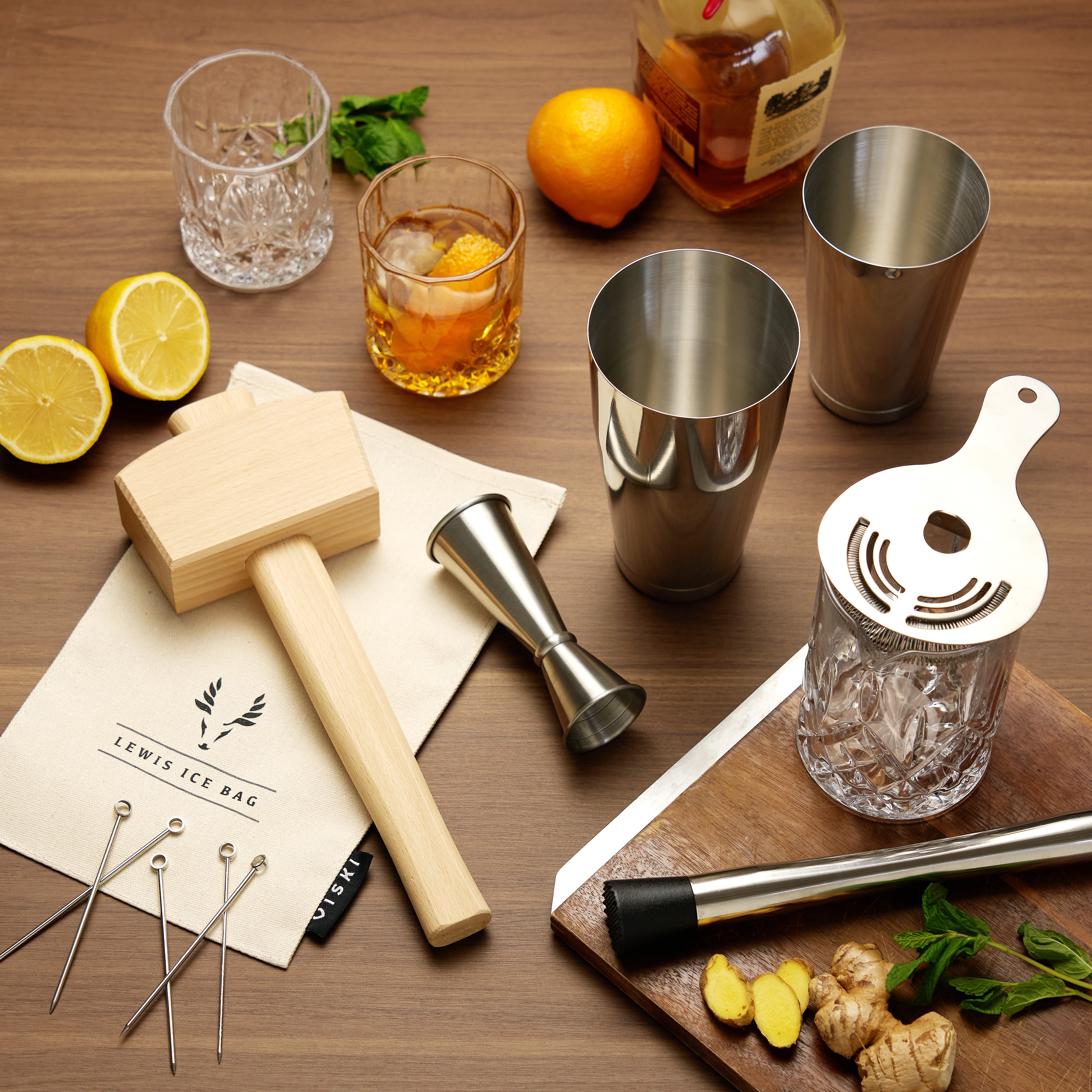 17-Piece Stainless Steel Barware Set - Cocktail Shaker, Jigger, Strainer & More - Perfect for Home Bars, Parties & Mixology Enthusiasts