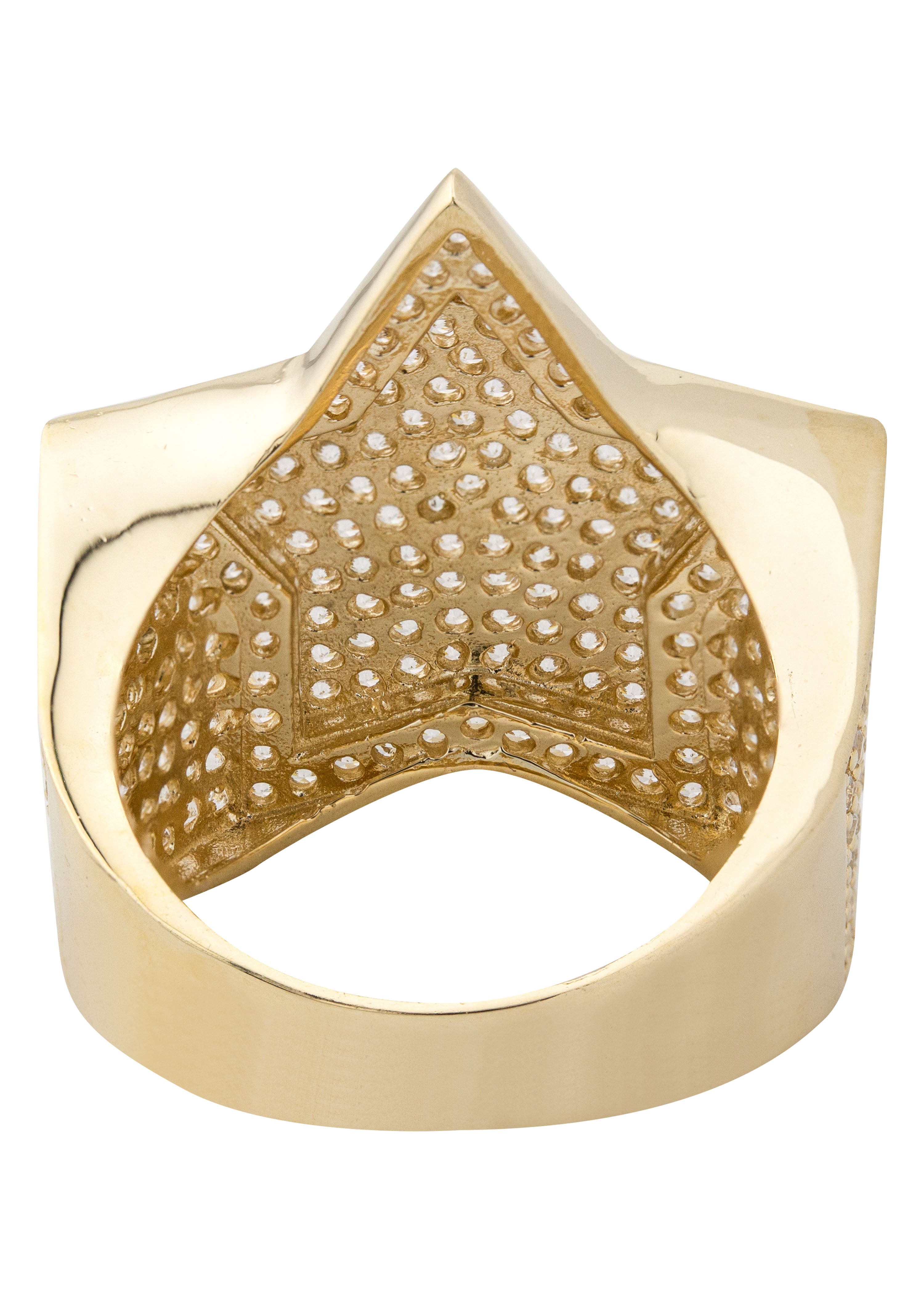 10K Gold CZ Star Ring for Men - 8.4 Grams Durable Luxury Jewelry - Perfect for Gifts, Weddings & Everyday Wear