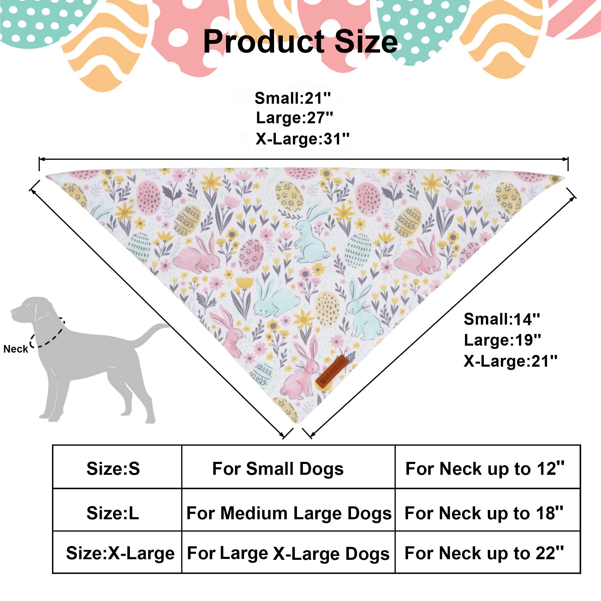ADOGGYGO Easter Dog Bandana - Carrot Rabbit Pet Scarf for Medium & Large Dogs | Premium Durable Fabric | Cute Easter Accessories for Pets | Perfect for Easter Photos, Parties & Spring Outings