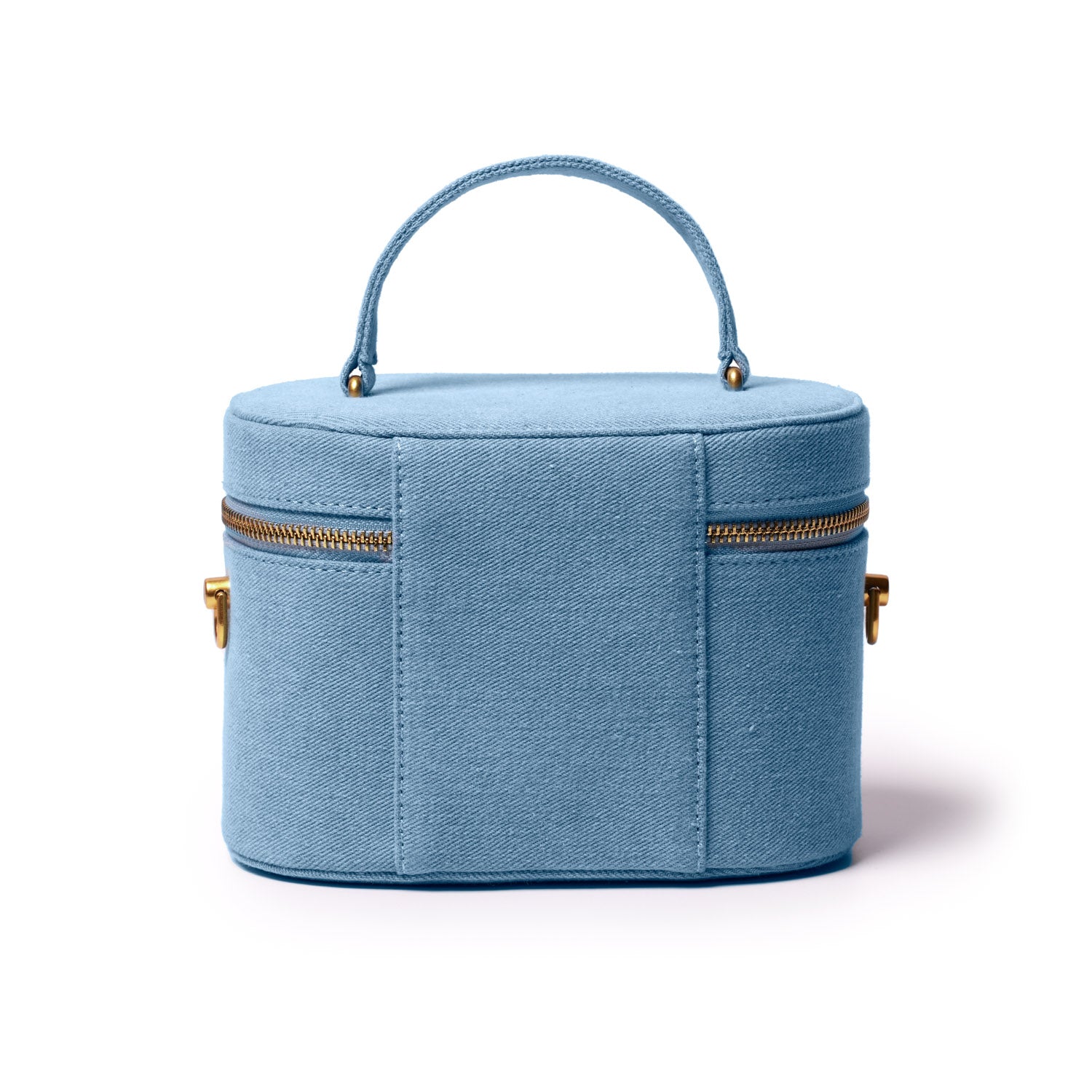 JUMBO DENIM GOLD VANITY BAG - Large Fashionable Women's Handbag for Parties, Travel & Everyday Use