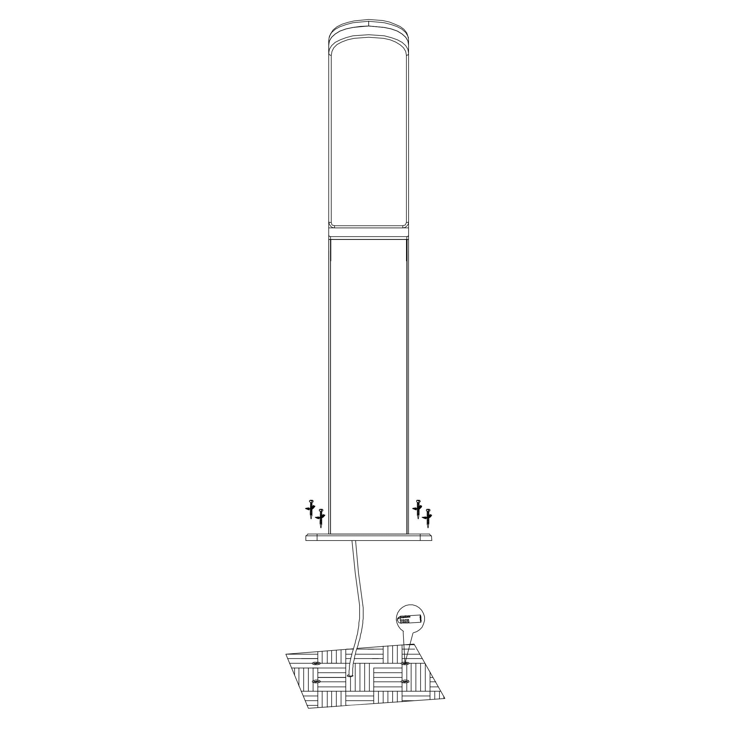 Eglo Fiumicino IP44 Black LED Pedestal Light - Outdoor Waterproof Lighting for Patio, Garden, and Walkway