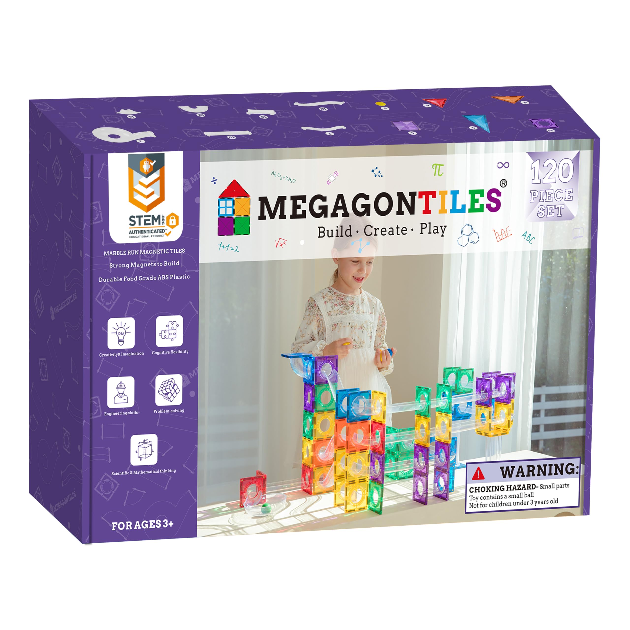 Premium Magnetic Building Tiles Set - 100PCS STEM Educational Toys for Kids Ages 3-10 | Safe & Strong Magnets for Creative Construction Play | Perfect for Classroom, Home Learning & Birthday Gifts