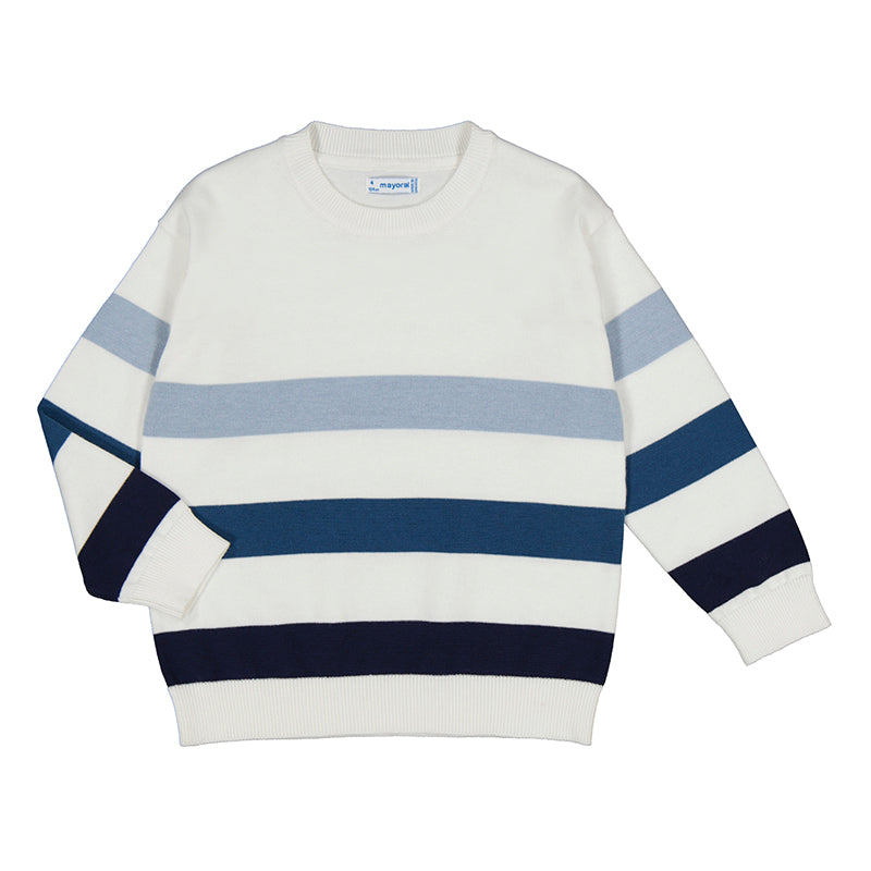 Mayoral Blue Stripe Sweater for Women | Soft Knit Pullover | Casual & Cozy Winter Wear | Perfect for Office, Dates & Holiday Outfits