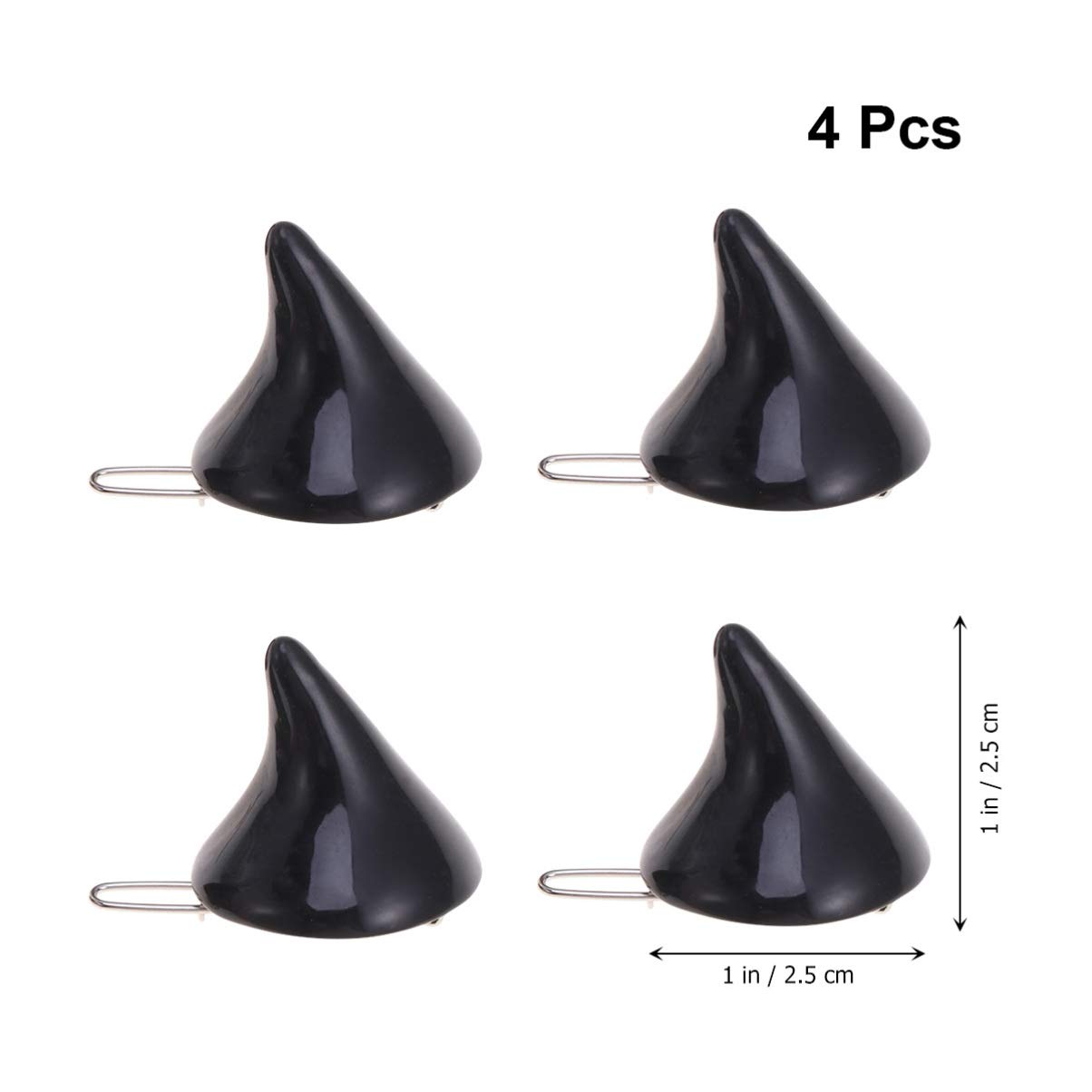 FRCOLOR Devil Horns Hair Clips - 4Pcs Black Halloween Hair Accessories for Women & Girls, Cosplay Costume Party Headwear, Perfect for Halloween, Cosplay Events, Themed Parties and Costume Contests