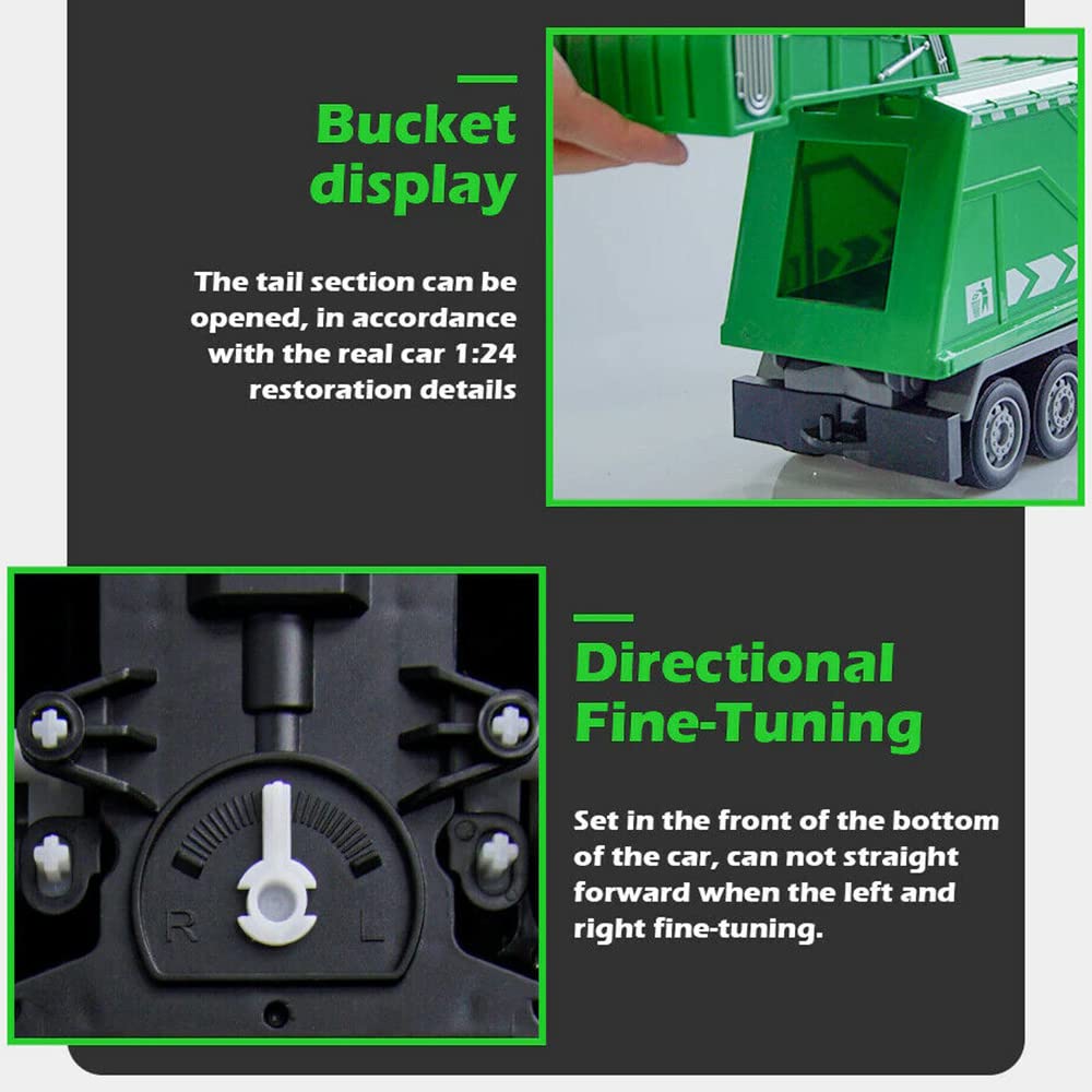 2.4G RC Garbage Truck Toy with Lights & Sounds - 6 Channel Remote Control Waste Management Vehicle for Kids | Rechargeable Battery Powered | Educational Recycling Toy for Boys & Girls Ages 3-8 | Perfect Christmas Gift for Toddlers (Playroom, Birthday Party, Outdoor Fun)