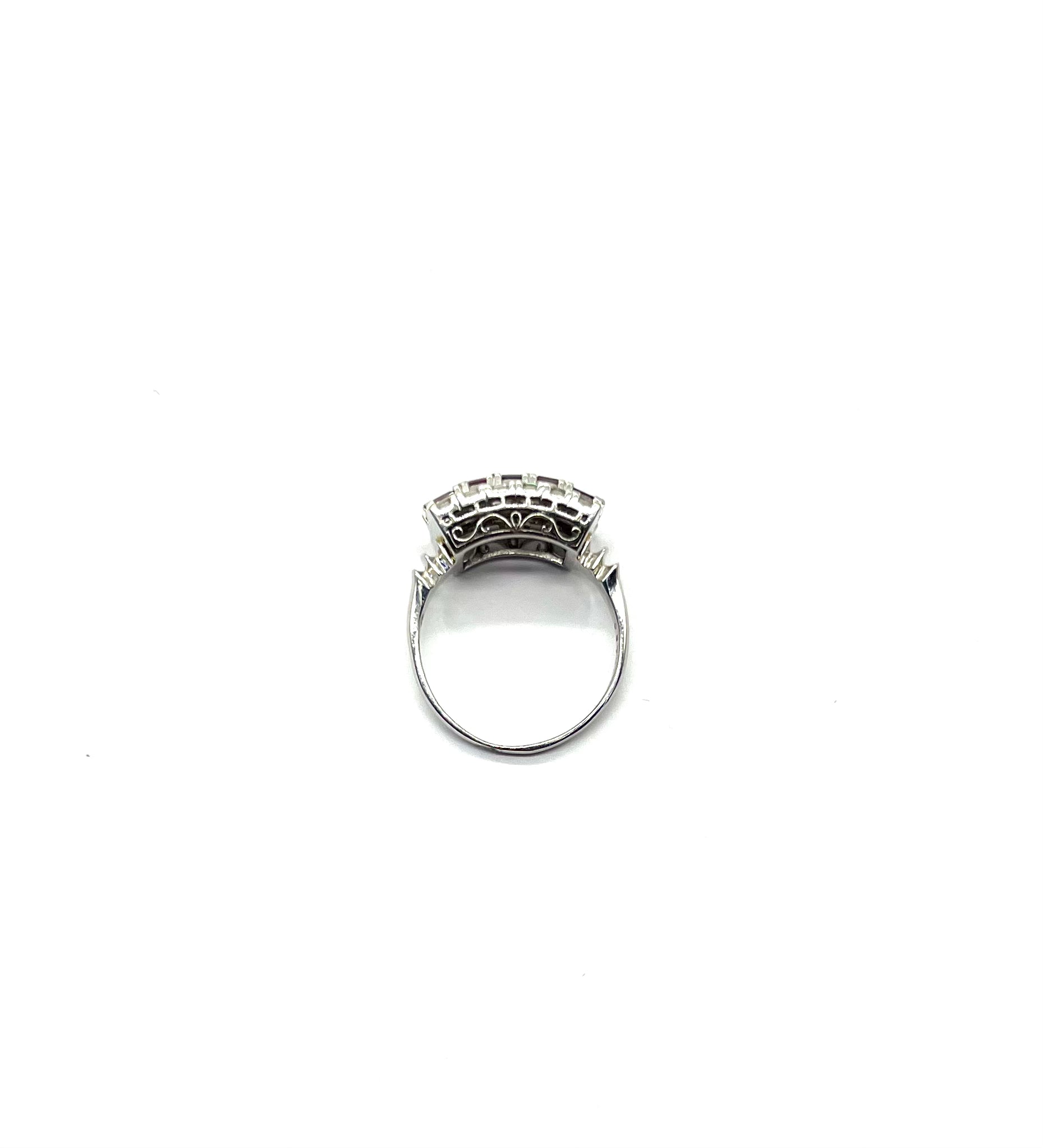 Vintage Platinum Ruby and Diamond Ring – Elegant Antique Jewelry for Women, Perfect for Weddings, Anniversaries & Special Occasions