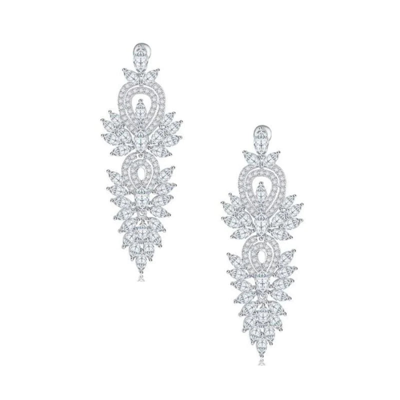 Elegant Silver Crystal Chandelier Earrings for Wedding, Party & Special Occasions - Sparkling Bridal Jewelry Gift for Women