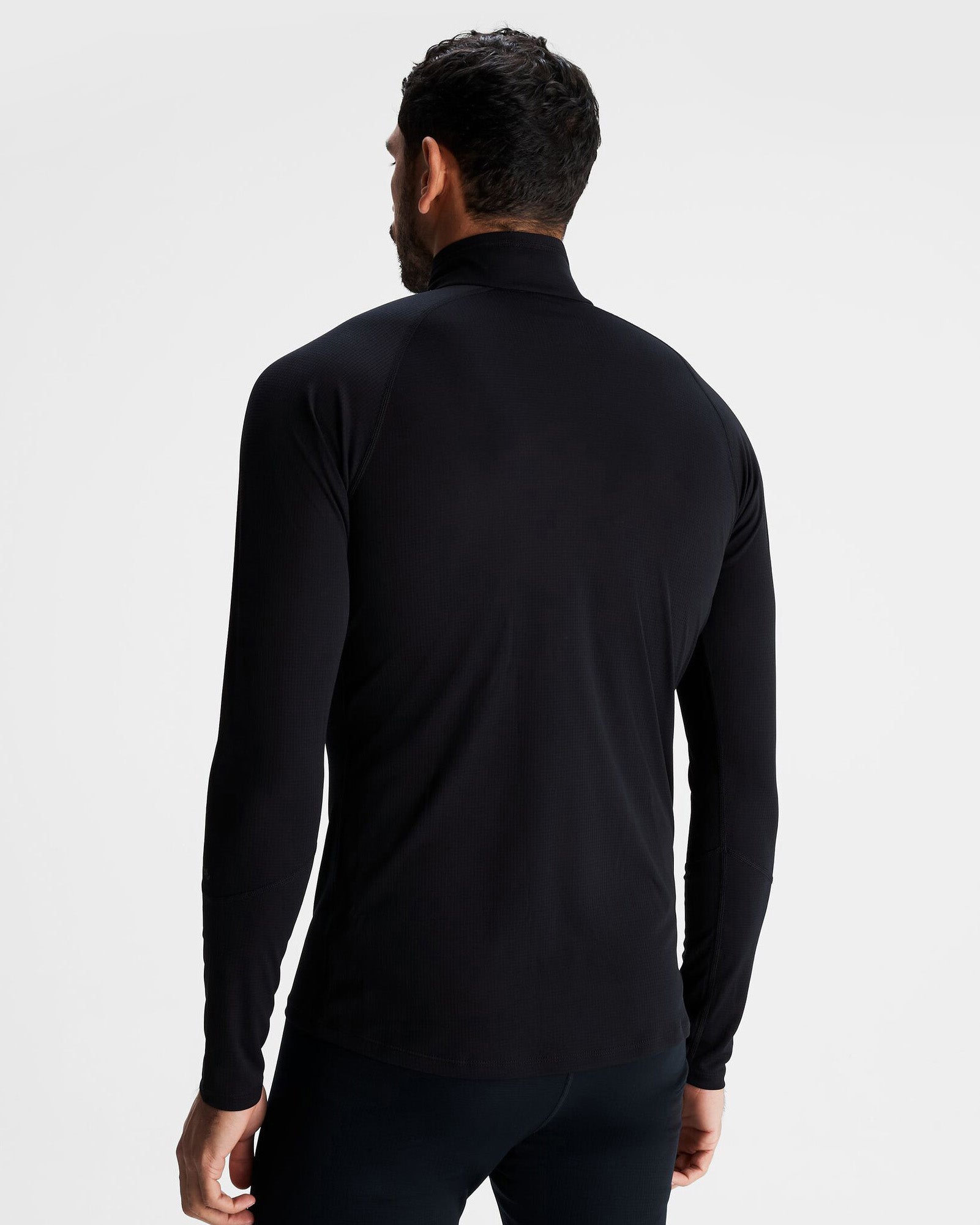 KMDAction Men's Quarter Zip Baselayer Top - Moisture Wicking & Breathable for Outdoor Activities - Black - Perfect for Hiking, Running & Cold Weather Layering