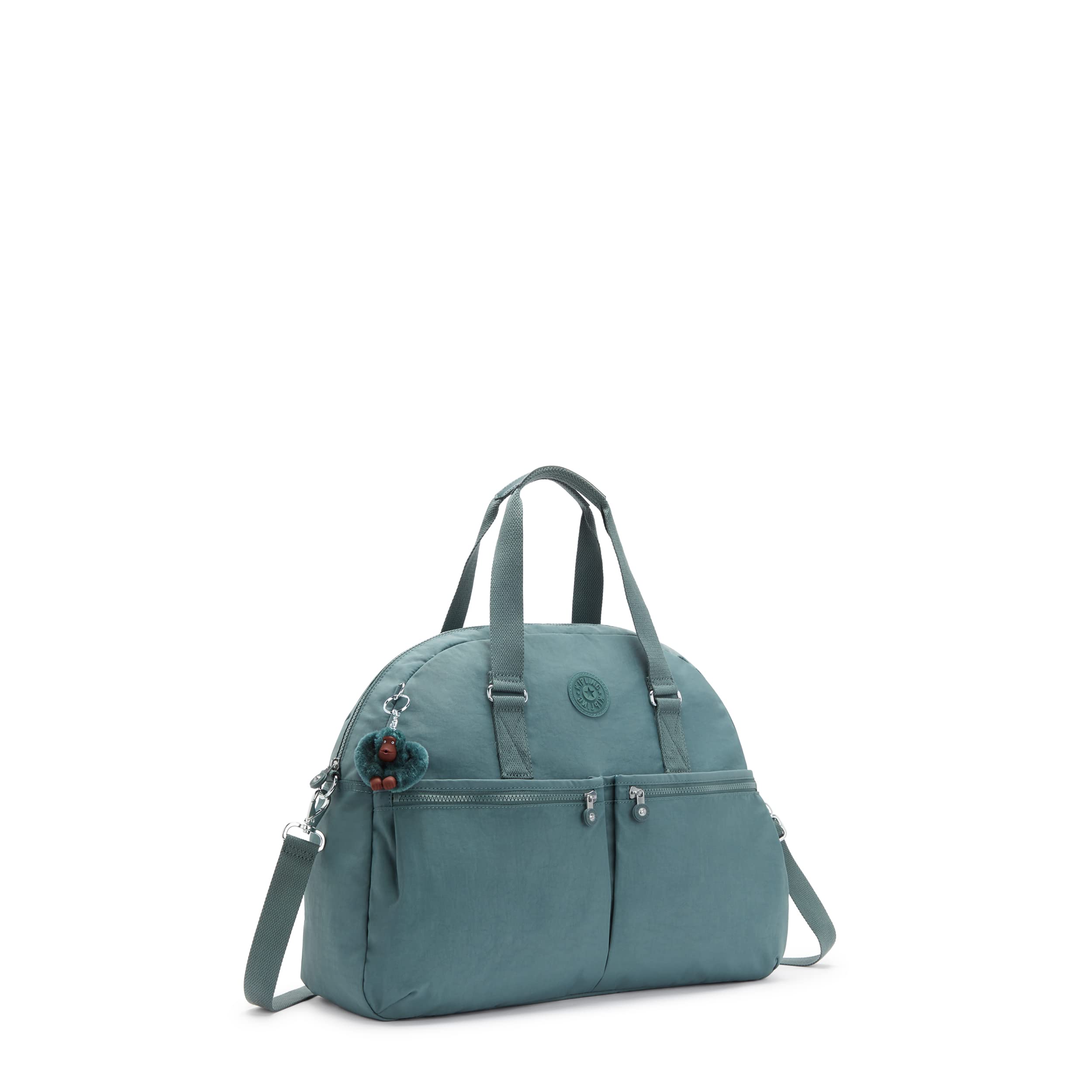 Kipling Women's Eugina Satchel Handbag - Handmade Nylon Duffle Bag with Removable Shoulder Strap & Outer Pockets | Perfect for Work, Travel & Everyday Use