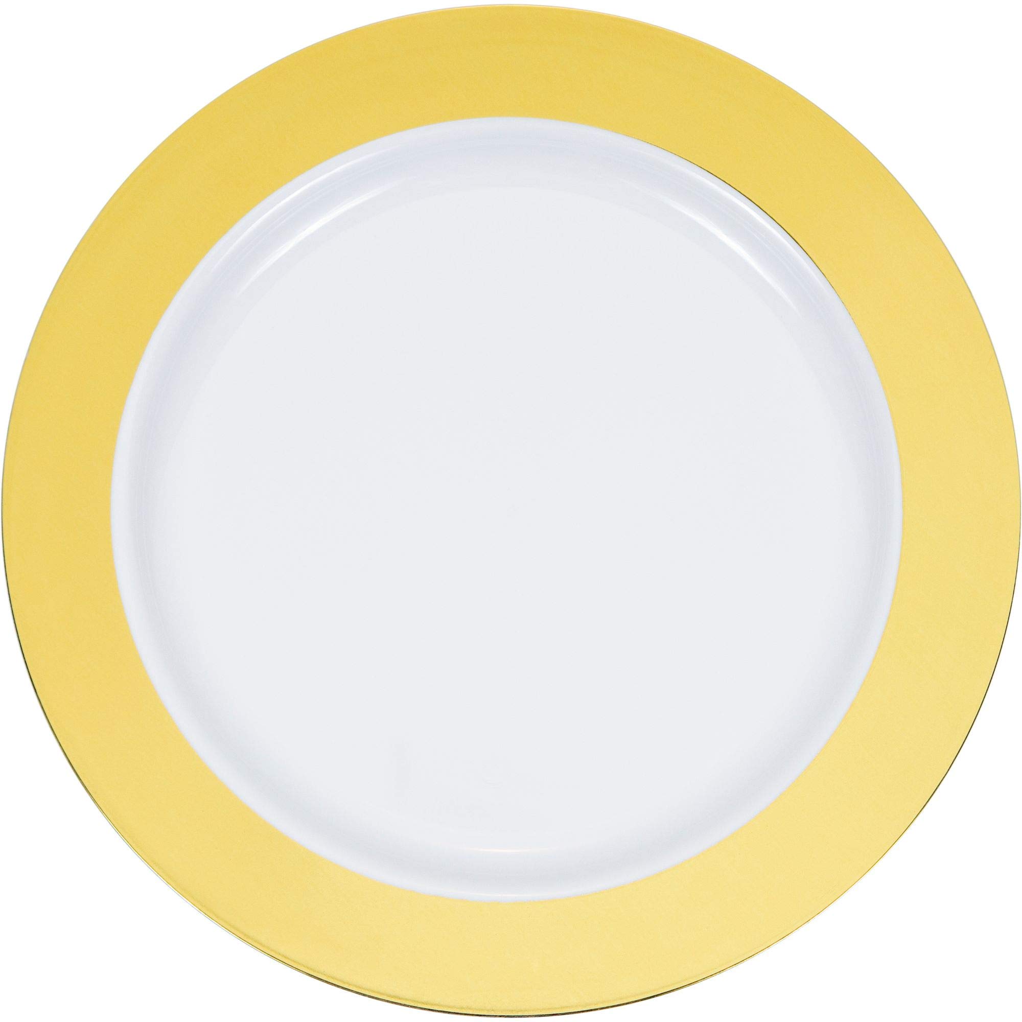 120-Pack White & Gold Metallic Rim Disposable Plastic Party Plates 7 Inch - Elegant Round Dinner Plates for Birthday, Wedding, Baby Shower & Special Events