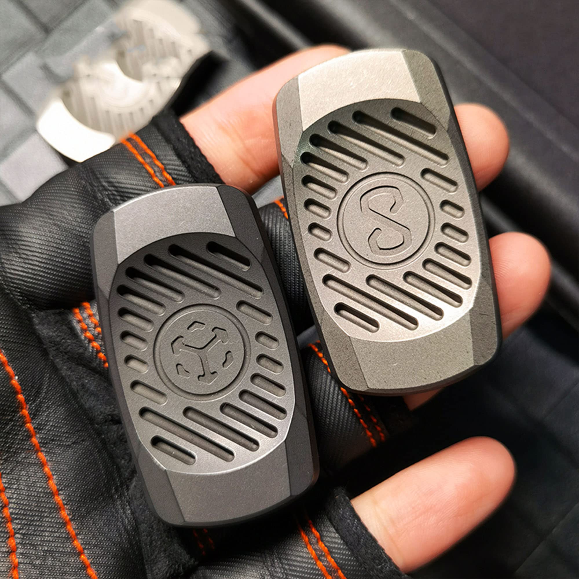 Premium Titanium Infinity Fidget Slider - Stress Relief & Focus Tool for ADHD, Anxiety | Smooth Haptic Coin Spinner for Office, Travel & EDC | Sensory Push Decompression Toy for Adults & Kids