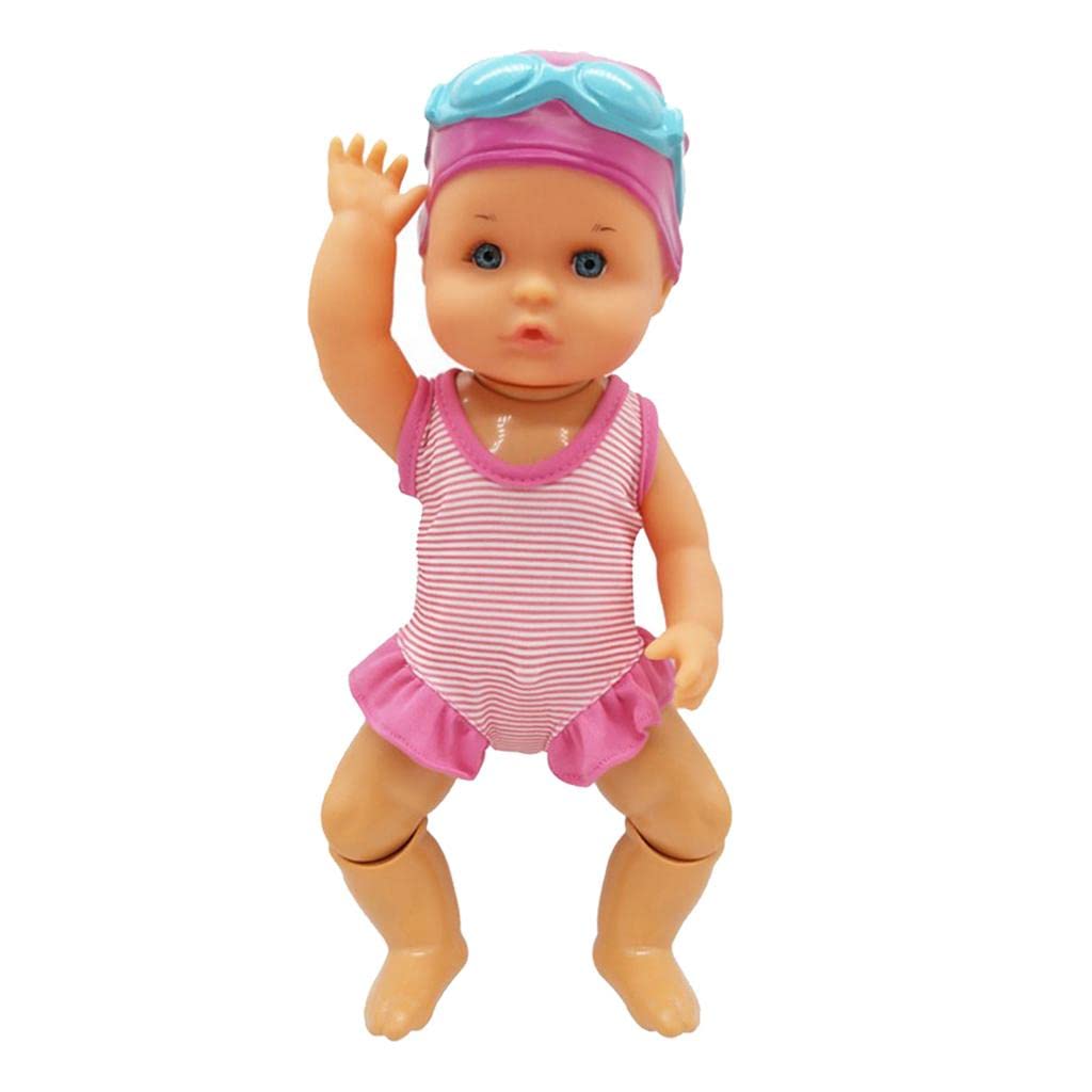 Bathtub Pool Swimming Doll with Moveable Joints - Cute Baby Bath Toy for Water Play, Fun Learning & Sensory Development