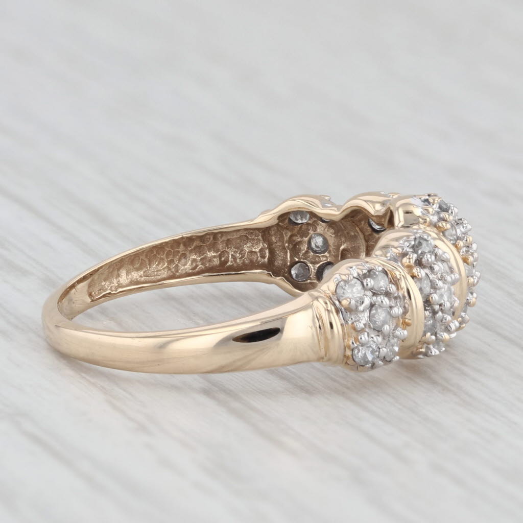 0.45ctw Diamond Cluster Ring in 14k Yellow Gold - Size 8 | Elegant Wedding Band, Anniversary Gift & Everyday Jewelry for Women