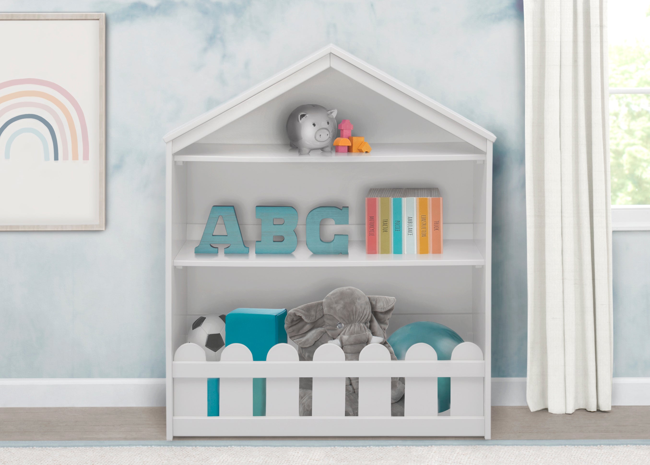 Happy Home Storage Bookcase - 5-Tier Wooden Bookshelf for Living Room, Bedroom & Office - Modern Organizer for Books, Toys & Decor - Perfect for Small Spaces & Home Organization