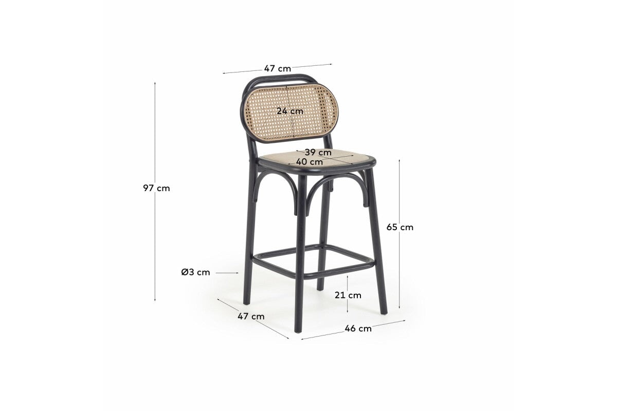 Como Dora Barstool - Modern Kitchen Counter Stool with Backrest, Adjustable Height & Swivel Seat for Dining Room, Bar, or Breakfast Nook