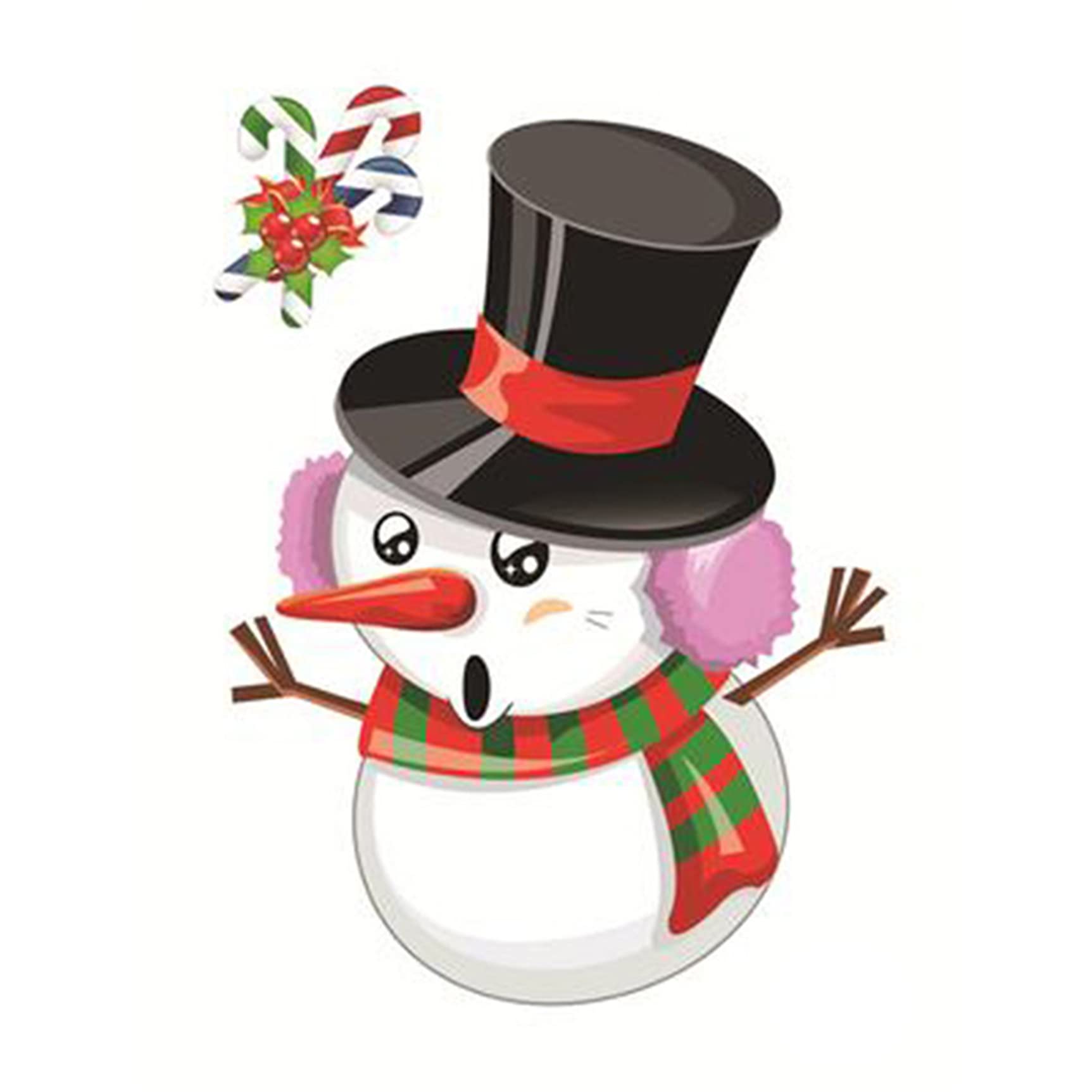 Cute Funny Snowman Refrigerator Decal Stickers - Holiday Christmas Fridge Magnet Decor for Kitchen, Office & Dorm - Perfect for Winter Seasonal Decorations