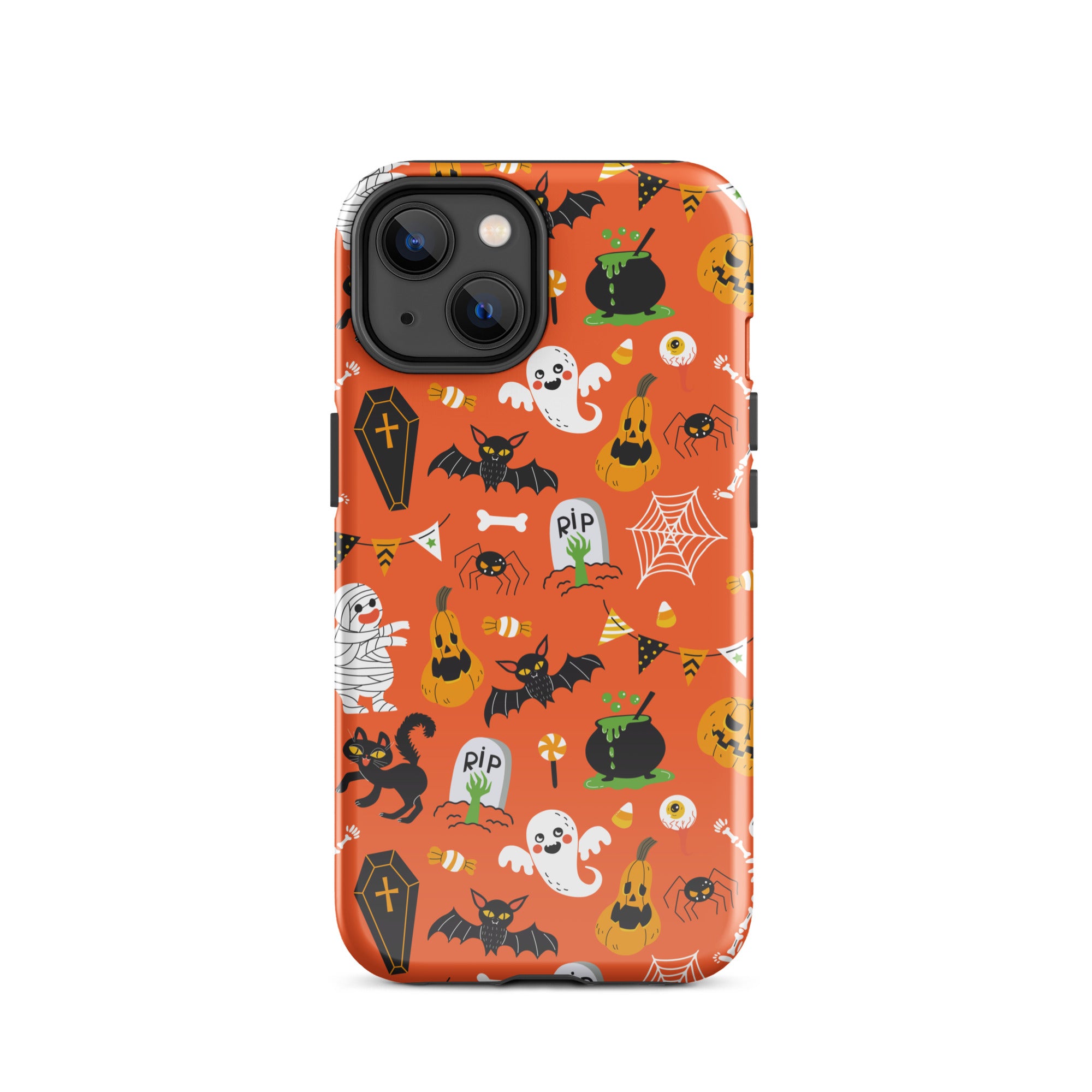 Spooky Night Guardian Premium iPhone Case - Halloween Protective Cover for iPhone 13/14/15 Pro Max - Cute Ghost Design Shockproof Phone Case for Night Out, Party & Daily Use