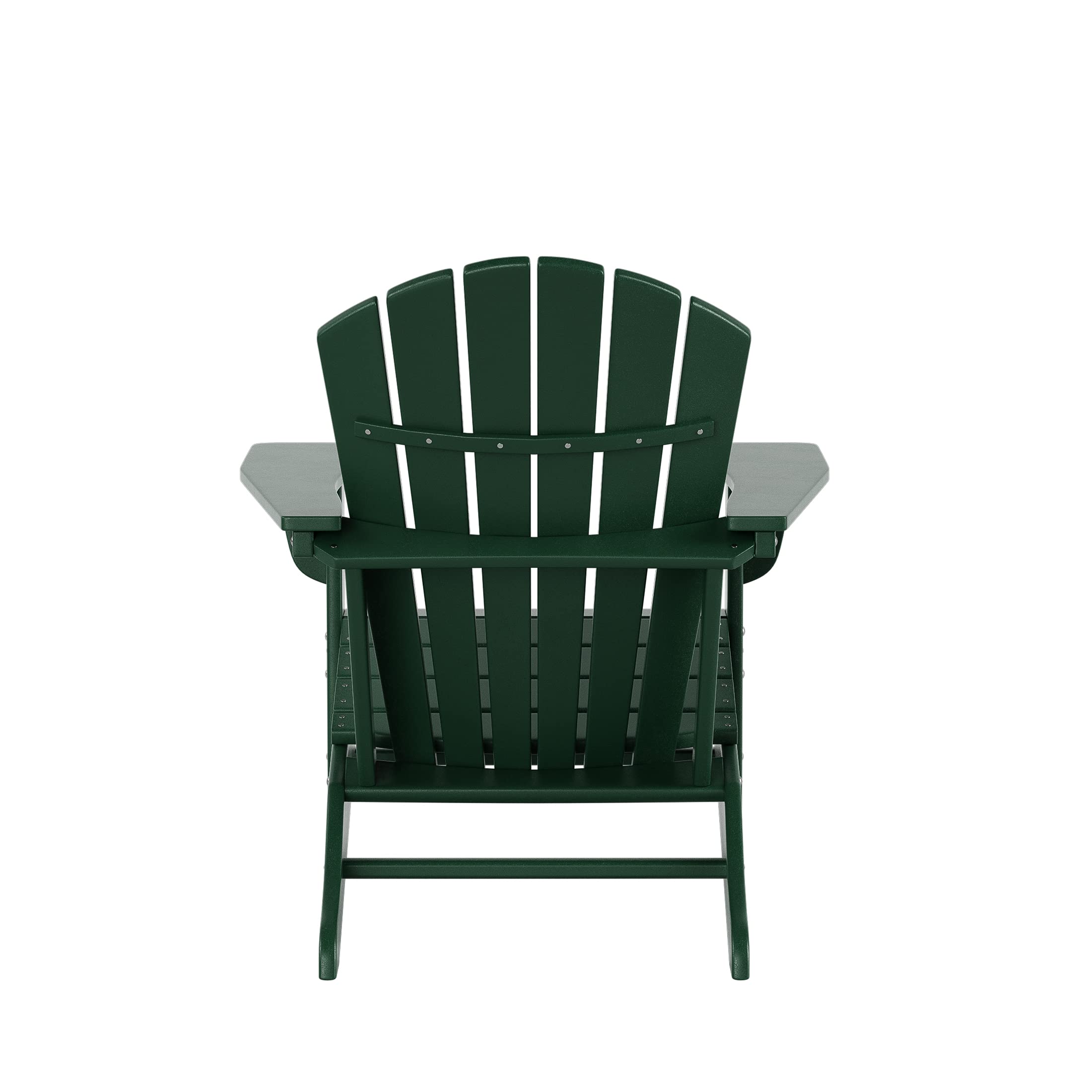 2-Piece WO Home Outdoor Adirondack Chair Set with Side Table - Durable Poly Lumber Retro Patio Furniture for Beach, Garden, Backyard & Balcony - Dark Green | Perfect for Relaxing, Sunbathing & Outdoor Entertaining