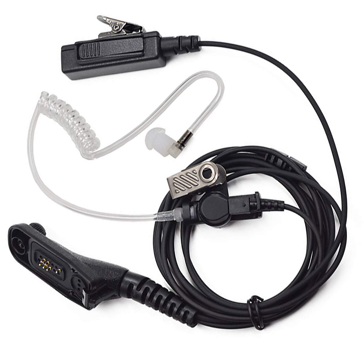 Yolispa Air Tube PTT Earpiece Headset with Microphone - Covert Acoustic Tube Security Headset for Motorola Two-Way Radios (DP4400/DP4600/DP4800 Series) - Ideal for Bodyguards, Security Personnel & Event Staff Communication