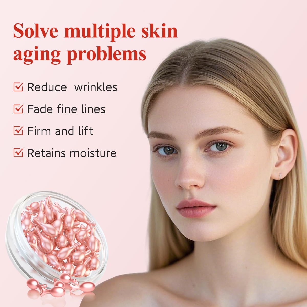 HKH Retinol Serum for Face - Anti-Aging Facial Serum with Vitamin C, E & Collagen - Reduces Wrinkles & Fine Lines, Firms & Hydrates Skin - Travel-Friendly (38 Count) - Perfect for Nighttime Skincare Routine & Daily Anti-Wrinkle Treatment