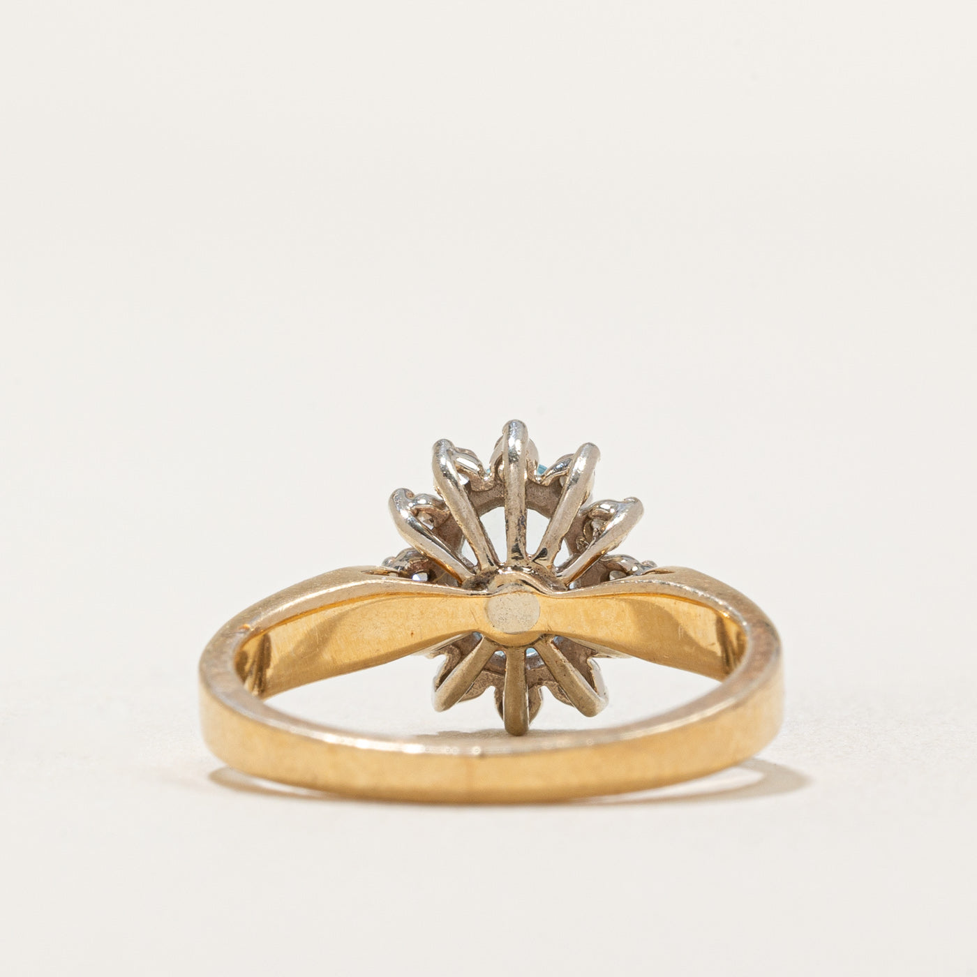Exquisite 0.75ct Topaz & 0.10ct Diamond Petal Ring - Size 4.5 - Elegant Floral Jewelry for Women - Perfect for Weddings, Anniversaries & Special Occasions