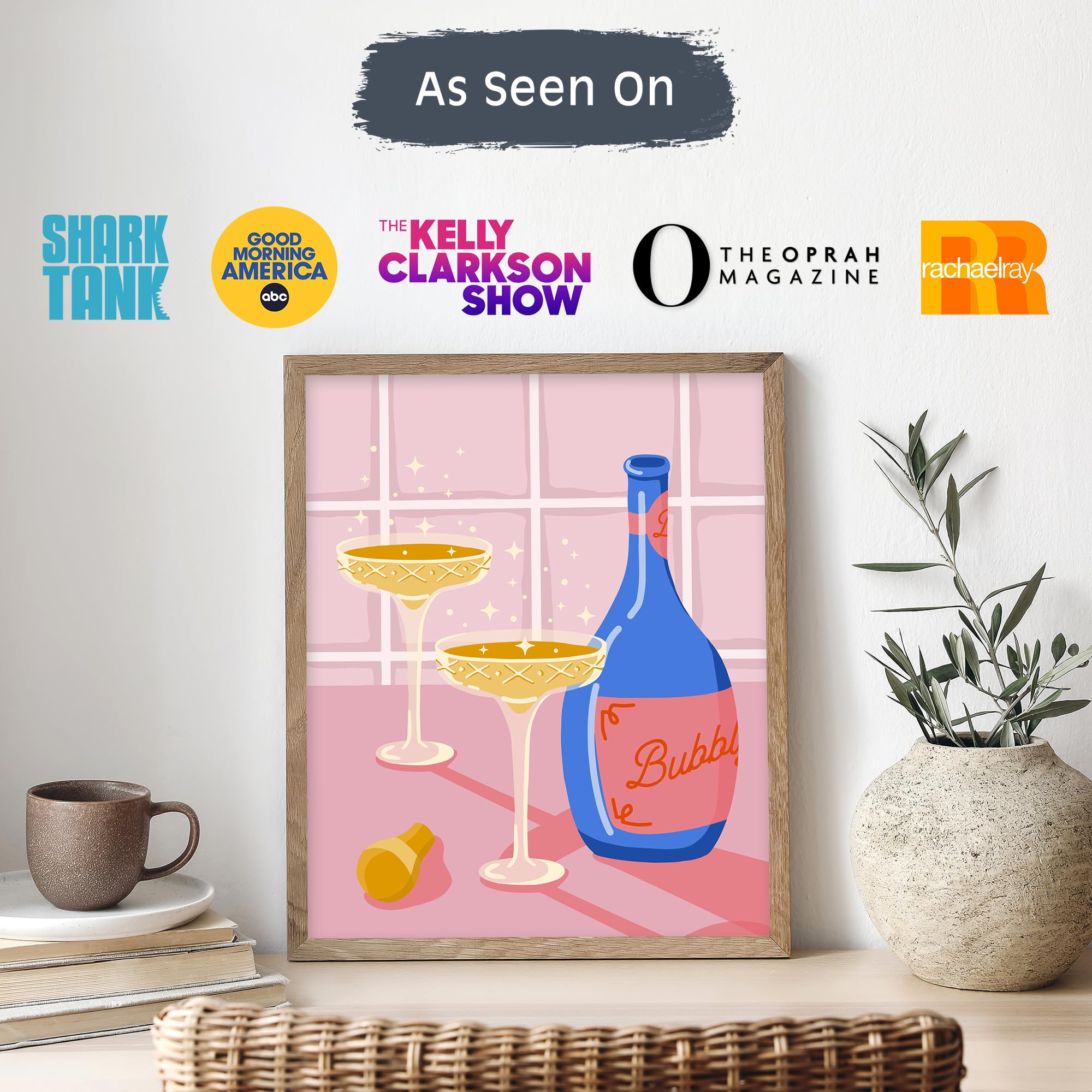 Pink Picasso Kits - Mid Century Modern Paint by Numbers for Adults & Kids | DIY Acrylic Painting Kit with Canvas for Beginners | Shark Tank Featured Art Set (Be Bubbly 8x10) - Perfect for Home Decor, Relaxation & Creative Gift Giving