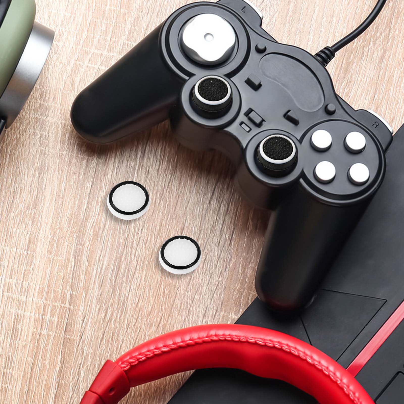 4pcs Thumb Grips for PS5/PS4/Xbox Series X|S/Xbox One/Switch Pro Controller - Anti-Slip, Anti-Scratch, Anti-Fingerprint Full Protection Joystick Caps (Perfect for Gaming, Long Sessions & Enhanced Grip)