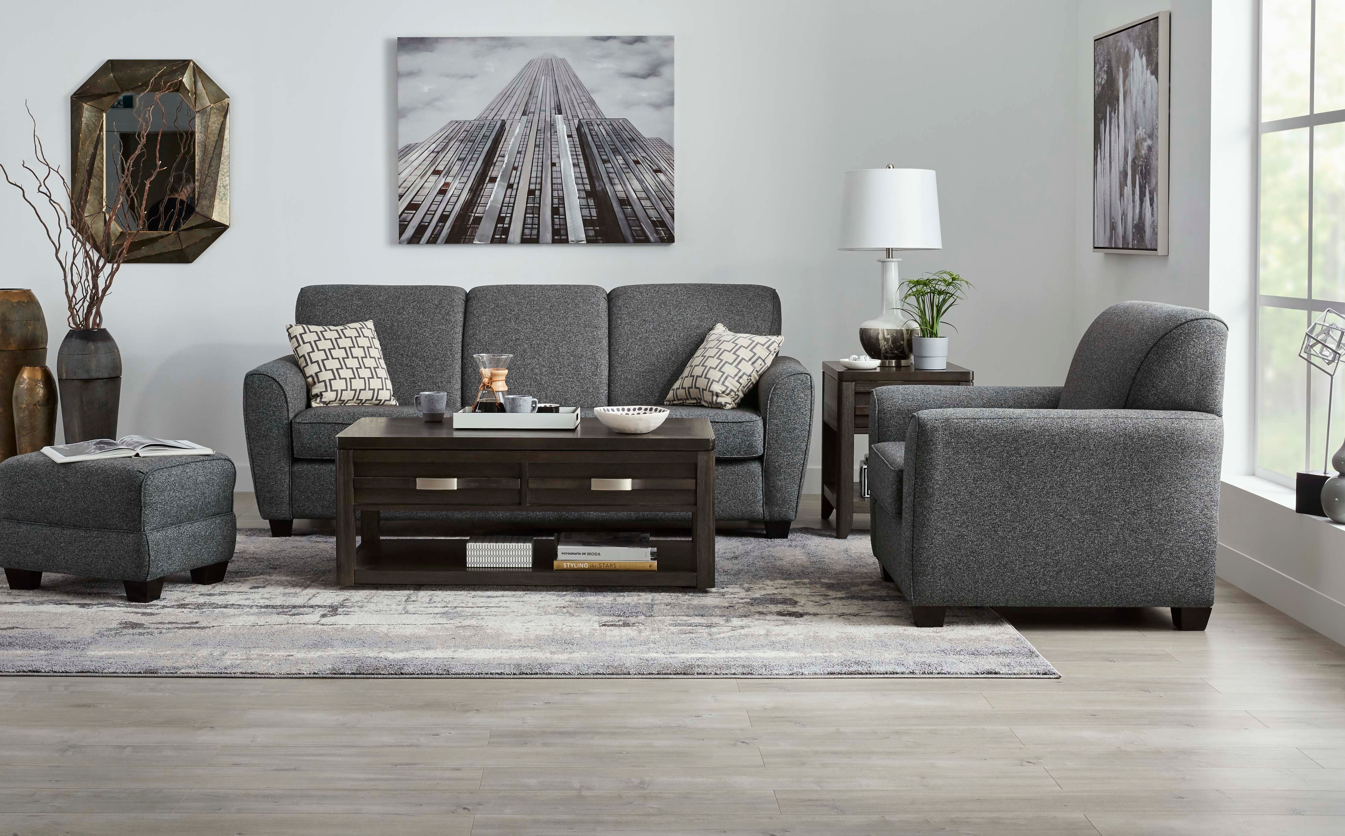 Ashby Sofa - Modern Grey Fabric Sofa for Living Room, Lounge & Home Decor | Comfortable & Stylish Couch for Small Spaces, Apartments & Family Gatherings