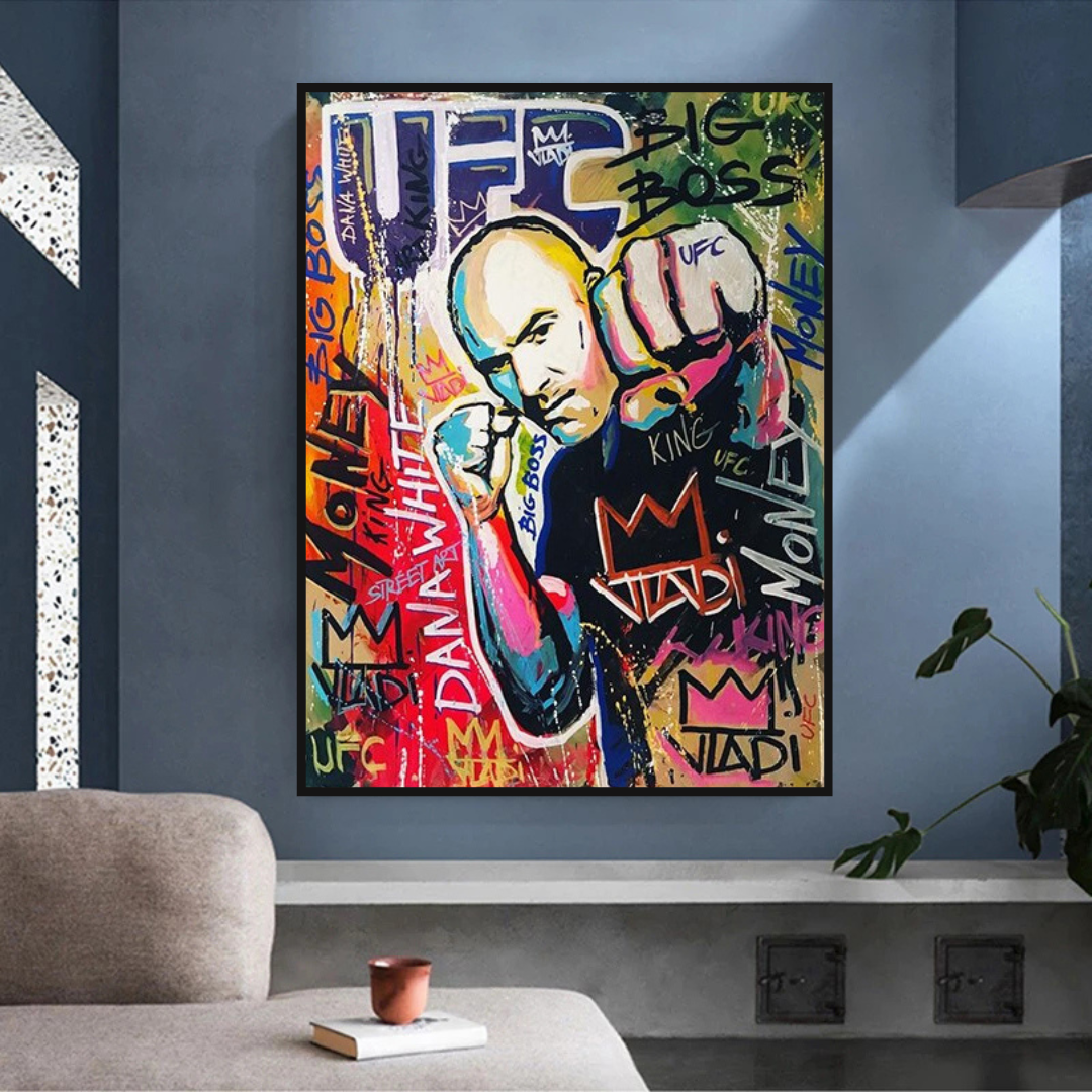 UFC Fighting Boxer Canvas Wall Art - Premium MMA Sports Decor for Gym, Man Cave & Home Office - Perfect Gift for Fight Fans
