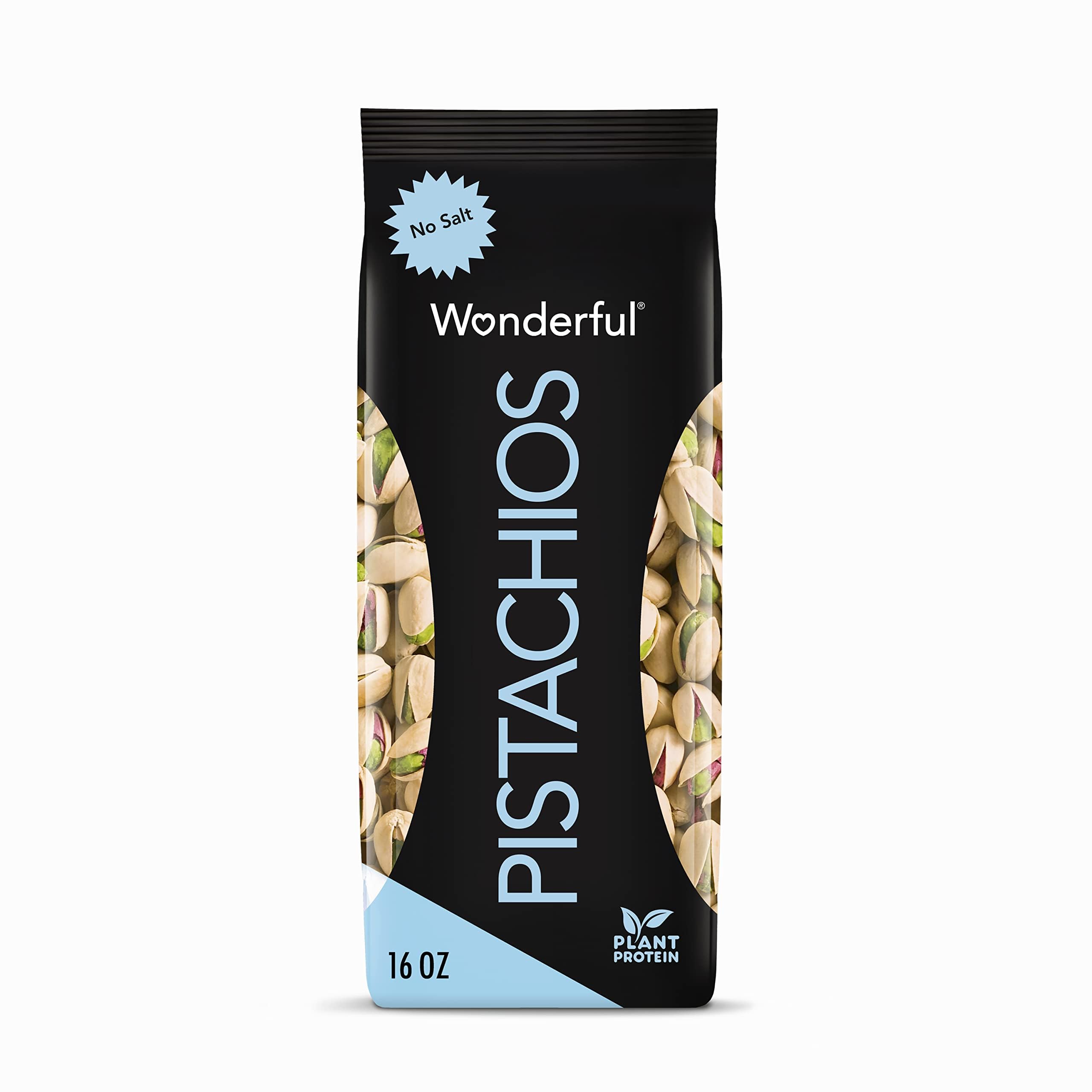 Wonderful Pistachios In Shell - Roasted Unsalted Nuts, 16oz Bag | High Protein Snack, Gluten Free & Vegan Friendly | Perfect for Healthy Snacking, Office Treats & Party Mixes