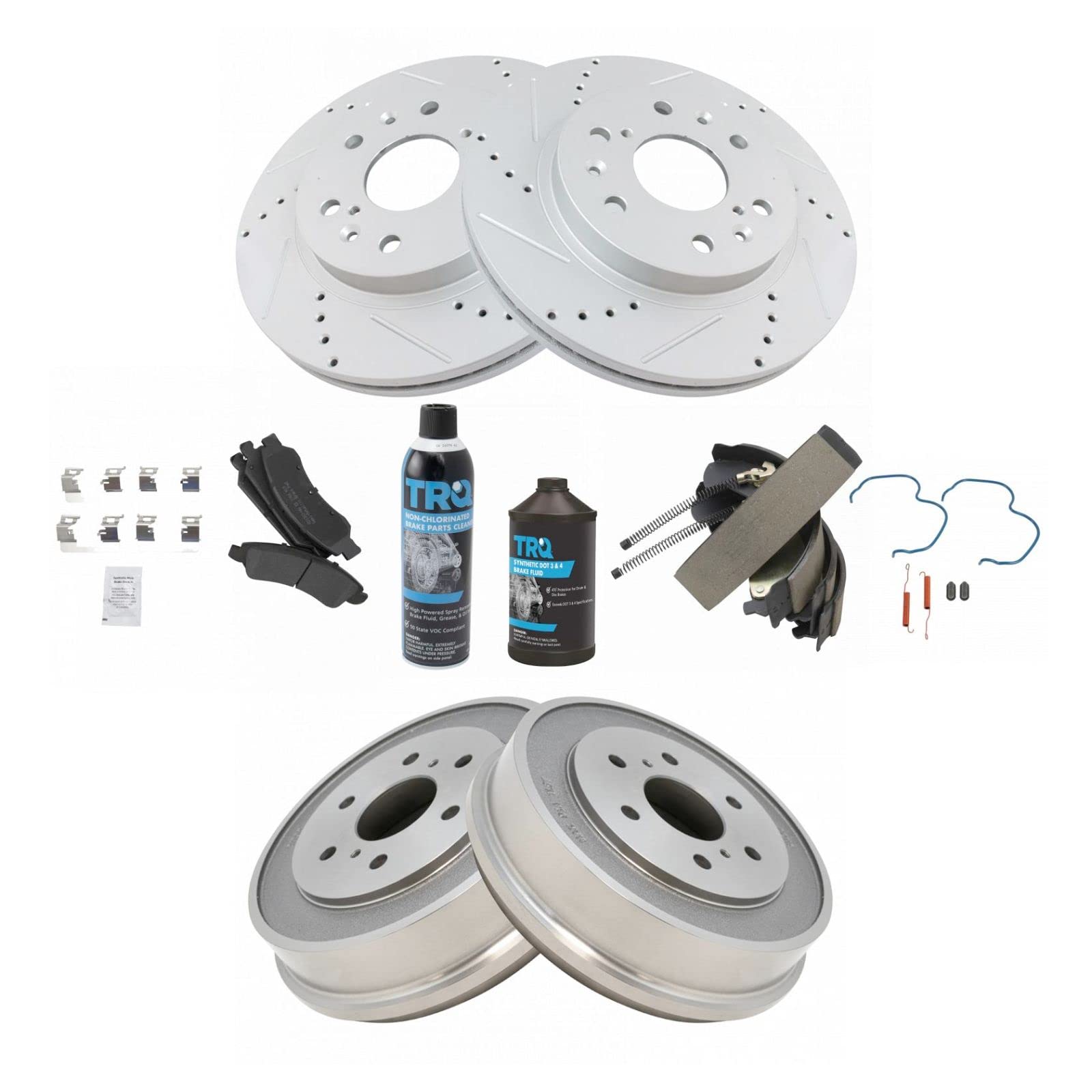 High-Performance Semi-Metallic Brake Pads & Rotor Kit with Hardware & Chemicals - Perfect for Racing, Off-Road & Daily Driving