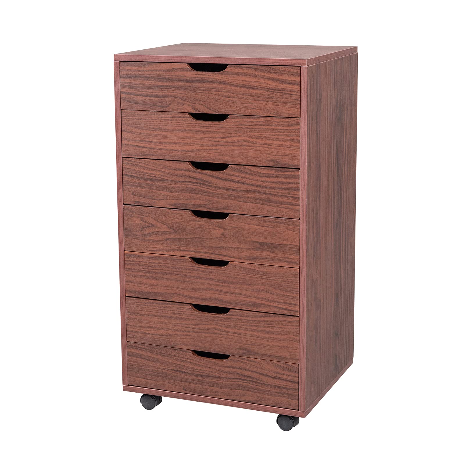 Ochine 5-Drawer Mobile Lateral File Cabinet with Wheels - Wooden Office Storage Cabinet for Home & Office Organization - Perfect for Document Storage, File Management, and Workspace Organization (Ships from USA)