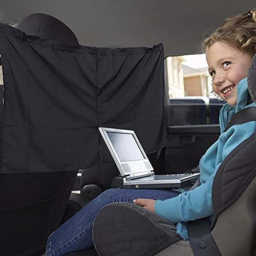 Car Side Window Wind Deflectors & Sun Shades - Black Foldable Visors with Removable Front/Rear Partition Curtain | UV Protection & Privacy for Sedans, SUVs, Road Trips & Camping