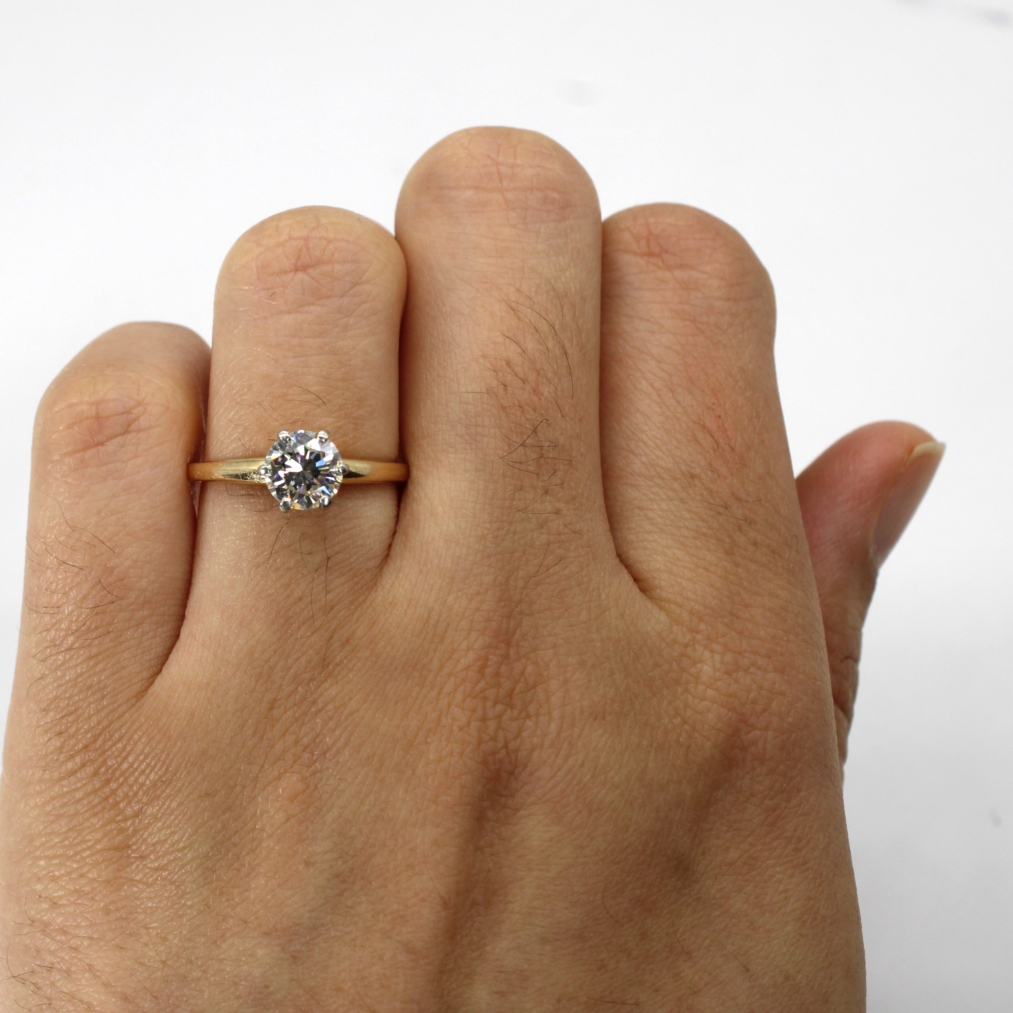 0.95ct VS1/VS2 G/H Six Prong Solitaire Diamond Engagement Ring - Size 6.25 | Classic Wedding Band, Proposal Gift, Anniversary Jewelry for Her