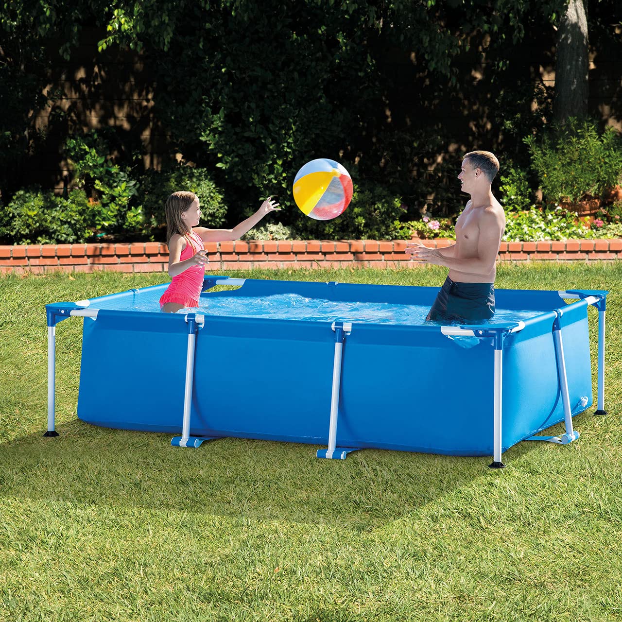 8.5' x 5.25' Rectangular Above Ground Swimming Pool with Filter Pump | Durable Frame Design | Perfect for Backyard, Garden & Outdoor Family Fun