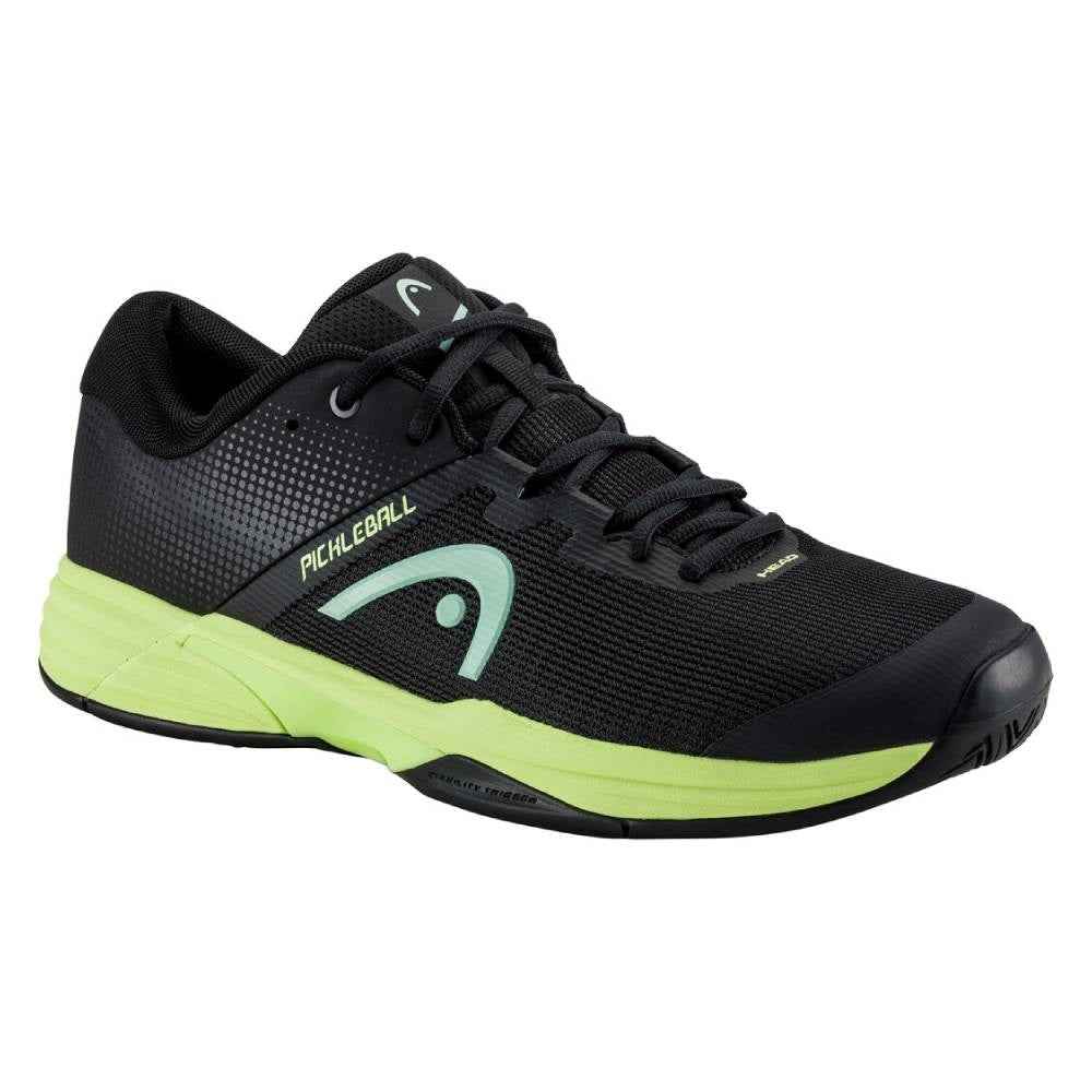Head Revolt Evo 2.0 Men's Pickleball Shoes - Lightweight Tennis Shoes for Men with Cushioned Support - Black/Green - Perfect for Pickleball, Tennis & Court Sports