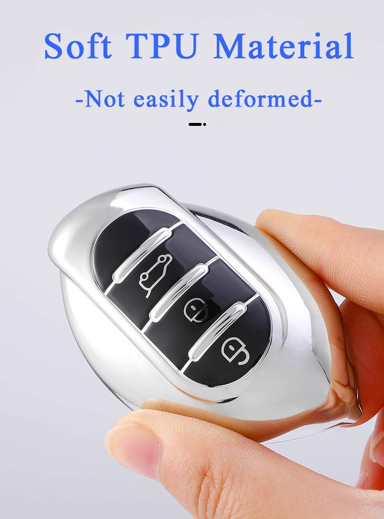 SANRILY Blue Smart Key Fob Case for BMW Mini Car Keys (2016-2020 Models) - Protective Keyless Remote Cover for Mini Cooper, Clubman, Convertible & Countryman | Durable Keychain Holder for Everyday Use & Travel Protection