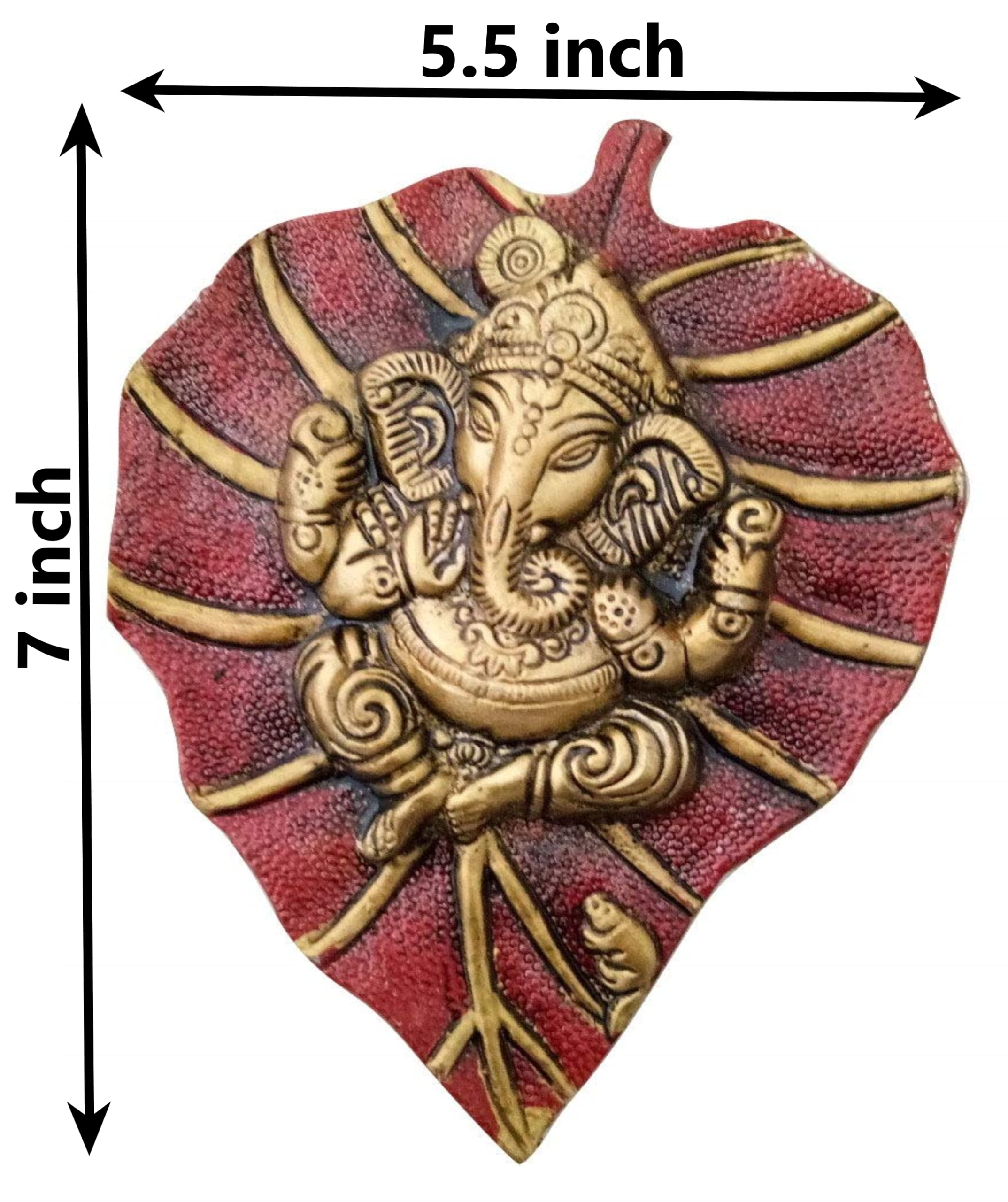 Charmy Crafts Metal Ganesha Wall Hanging - Handmade Indian Leaf Design Home Decor for Living Room, Bedroom & Office - Perfect Housewarming Gift & Wedding Present for Spiritual Decor & Meditation Space