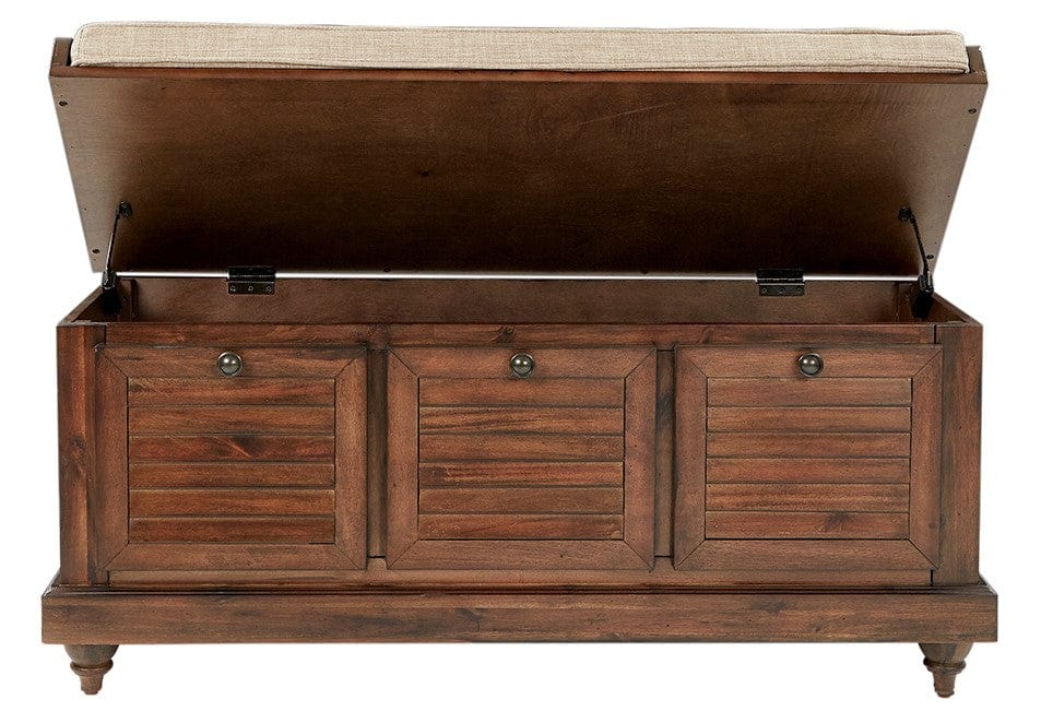 Office Star OSP Designs Dover Storage Bench with Seat - 2-Tier Organizer for Entryway, Living Room & Bedroom - Durable Fabric & Wood Frame for Home Storage Solutions [DOV]