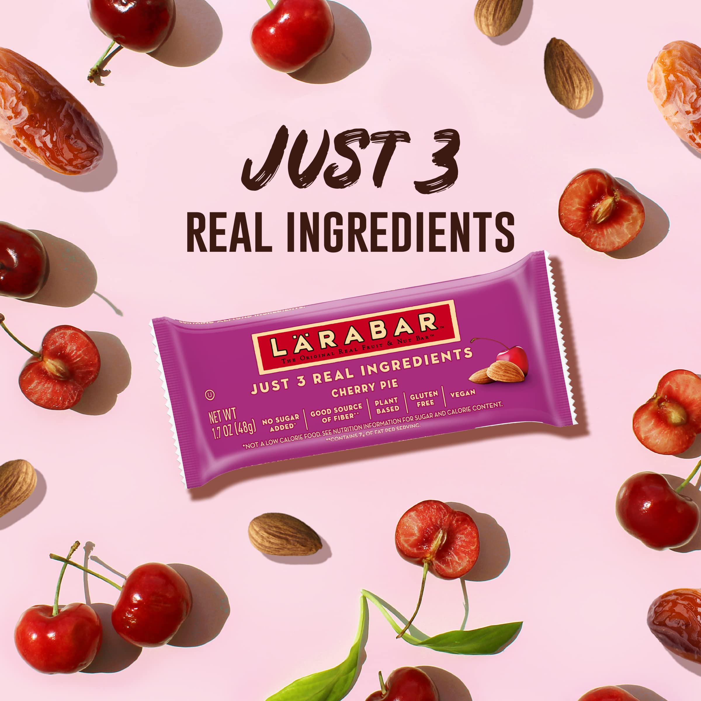 Larabar Cherry Pie Gluten Free Vegan Fruit & Nut Bar - 1.7 oz (16 Count) - Healthy Snack for Hiking, Travel & On-the-Go Energy