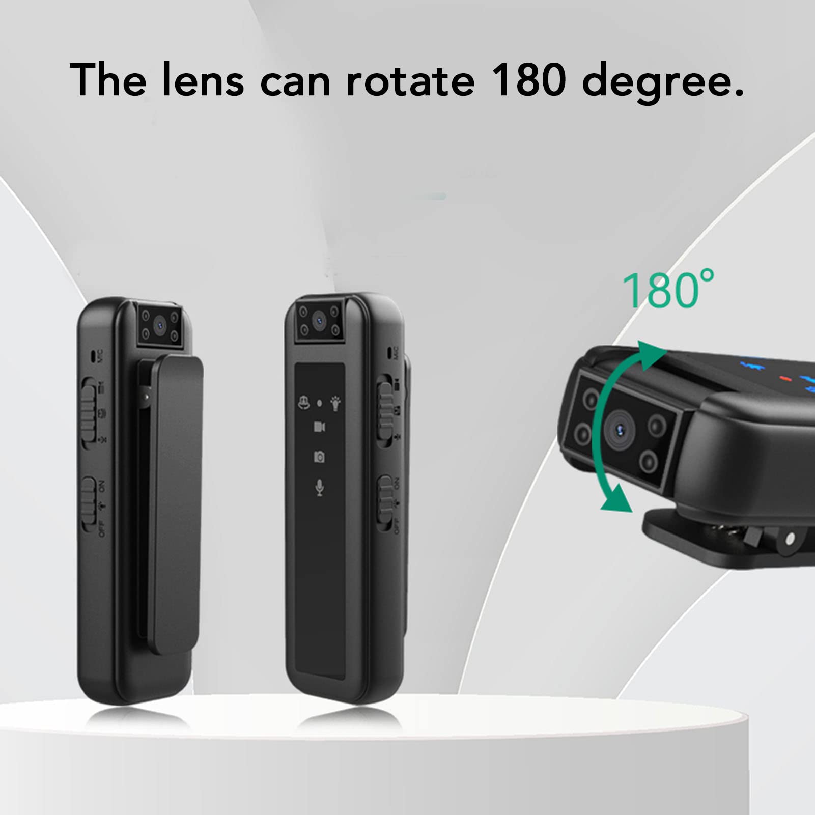 ASHATA 1080P Mini Body Camera - Wearable Pocket Video Recorder with LED Light & Back Clip | Small Discreet Body Cam for Security, Law Enforcement, Undercover Operations & Evidence Recording