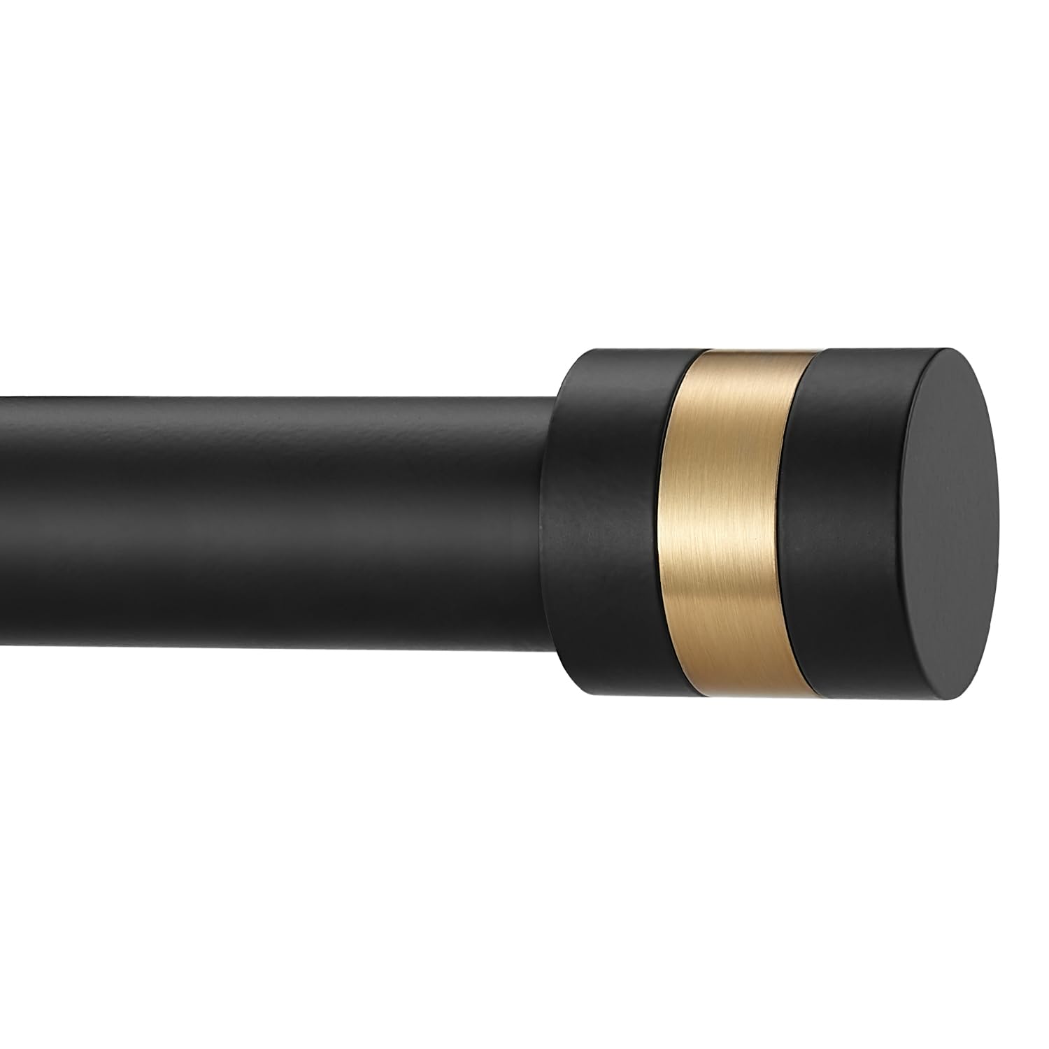 1 Inch Diameter Adjustable Single Curtain Rod 72-144 Inches with Decorative Finials - Matte Black for Living Room, Bedroom & Window Treatments