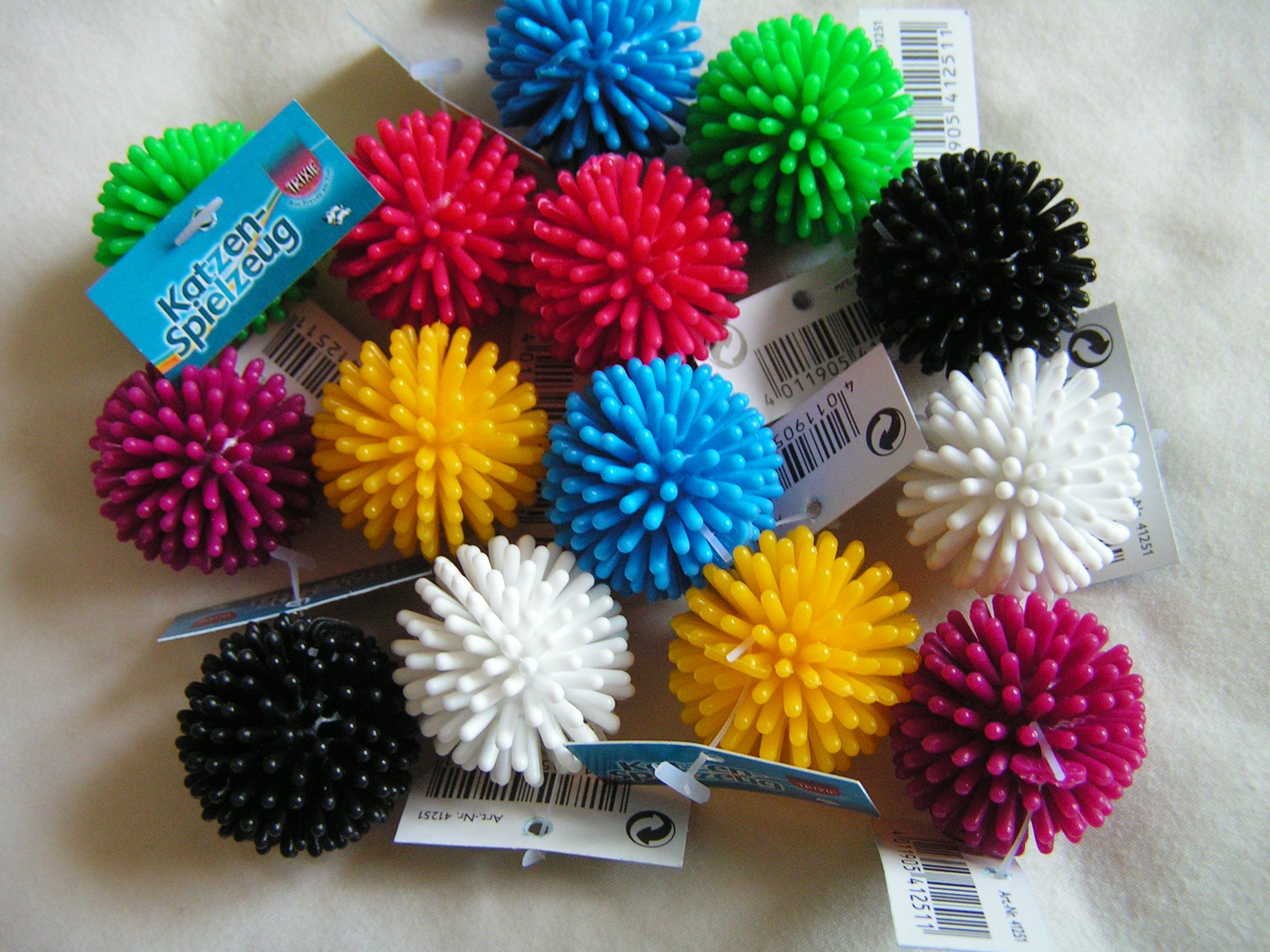 MY PET Small Spikey Cat Ball Toys (10 Pack) - Interactive Cat Toys for Indoor Play, Exercise & Stimulation
