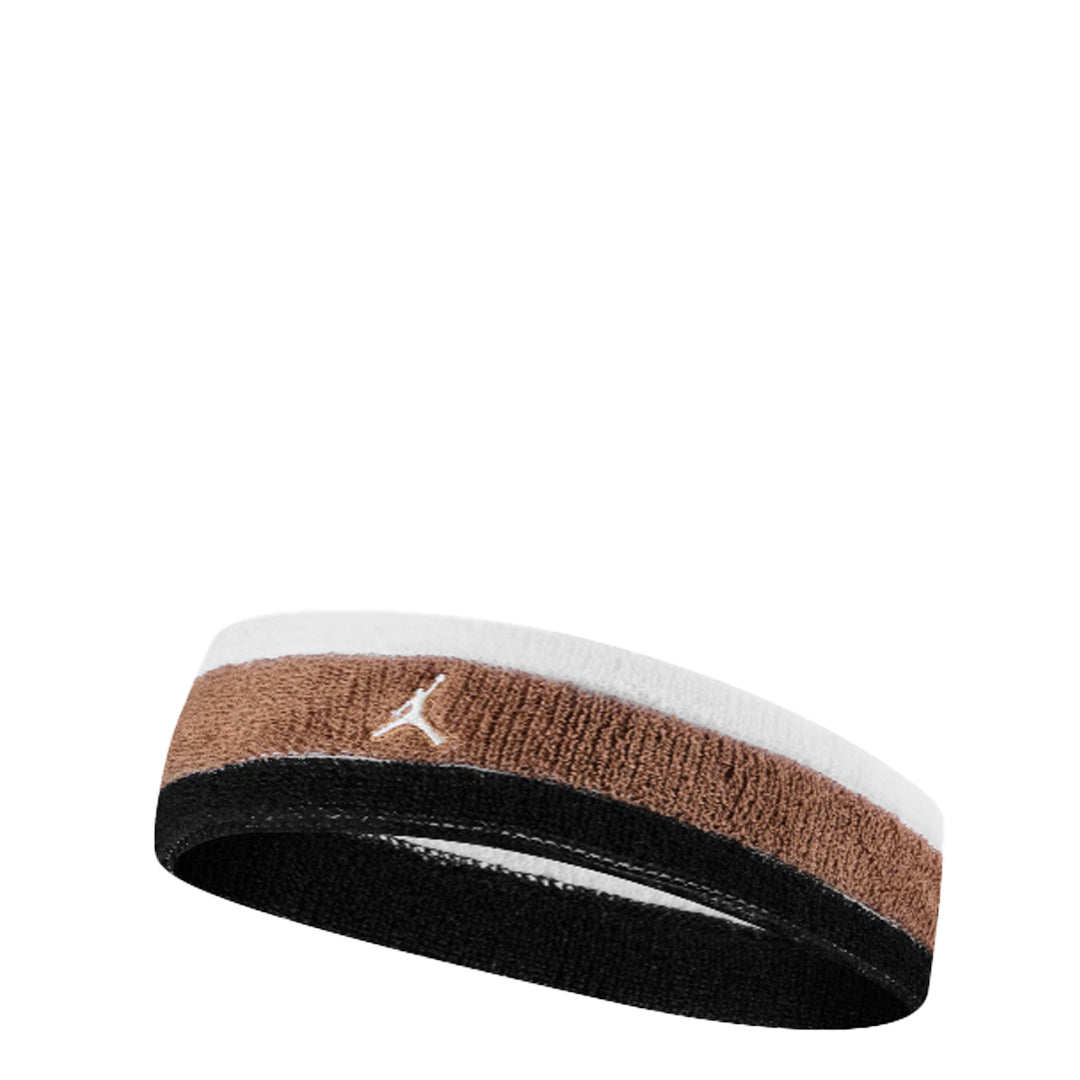 Terry Headband White & Archaeo Brown - Soft & Stretchy Hair Accessory for Workouts, Yoga, and Everyday Comfort