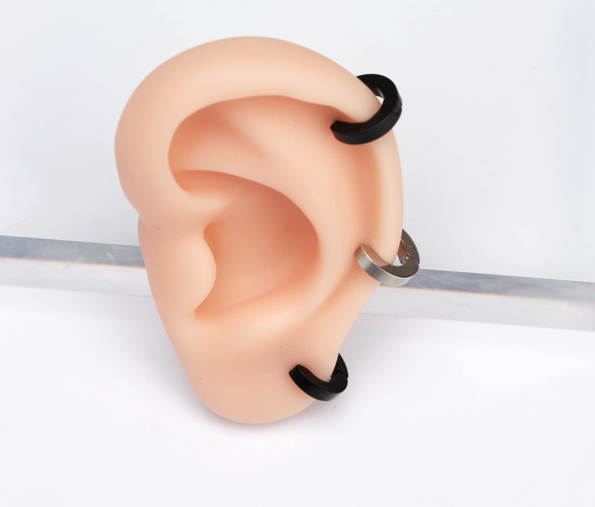 Minimalist Huggie Hoop Earrings - Tiny Angled Round Huggie Earrings for Cartilage - 1 Pair - Perfect for Everyday Wear & Stacking