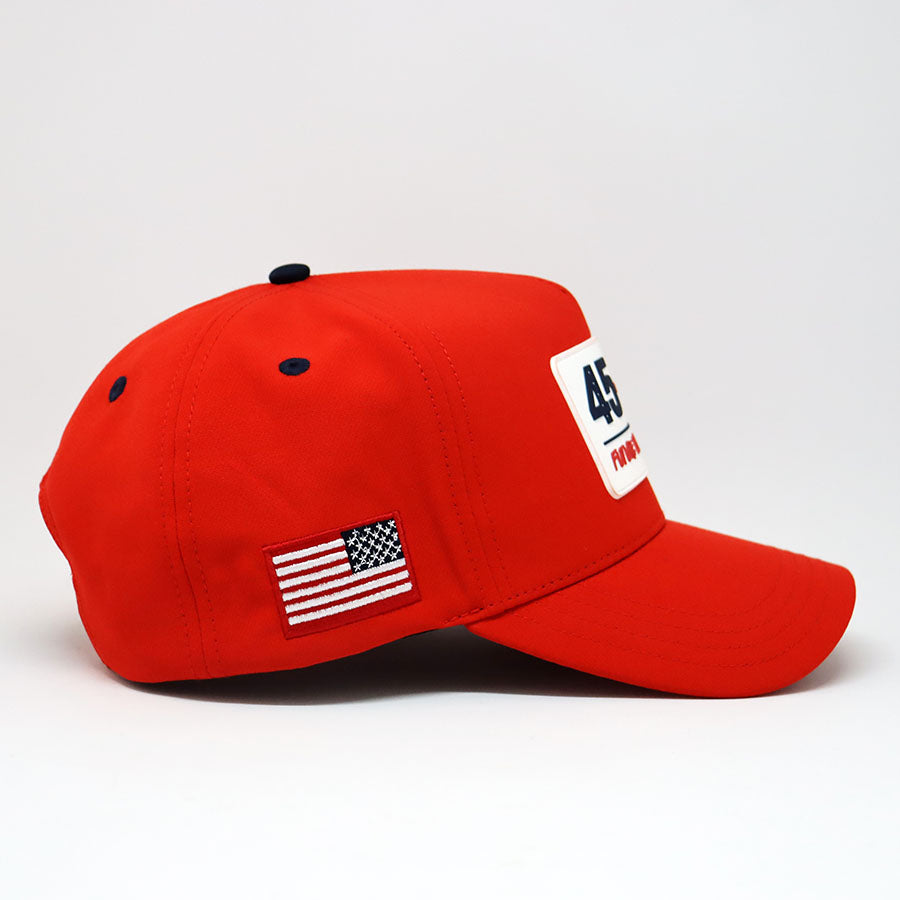 Future Looks Bright 45 47 Inauguration Red Snapback Hat - Patriotic Baseball Cap for Political Events, Rally & American Pride
