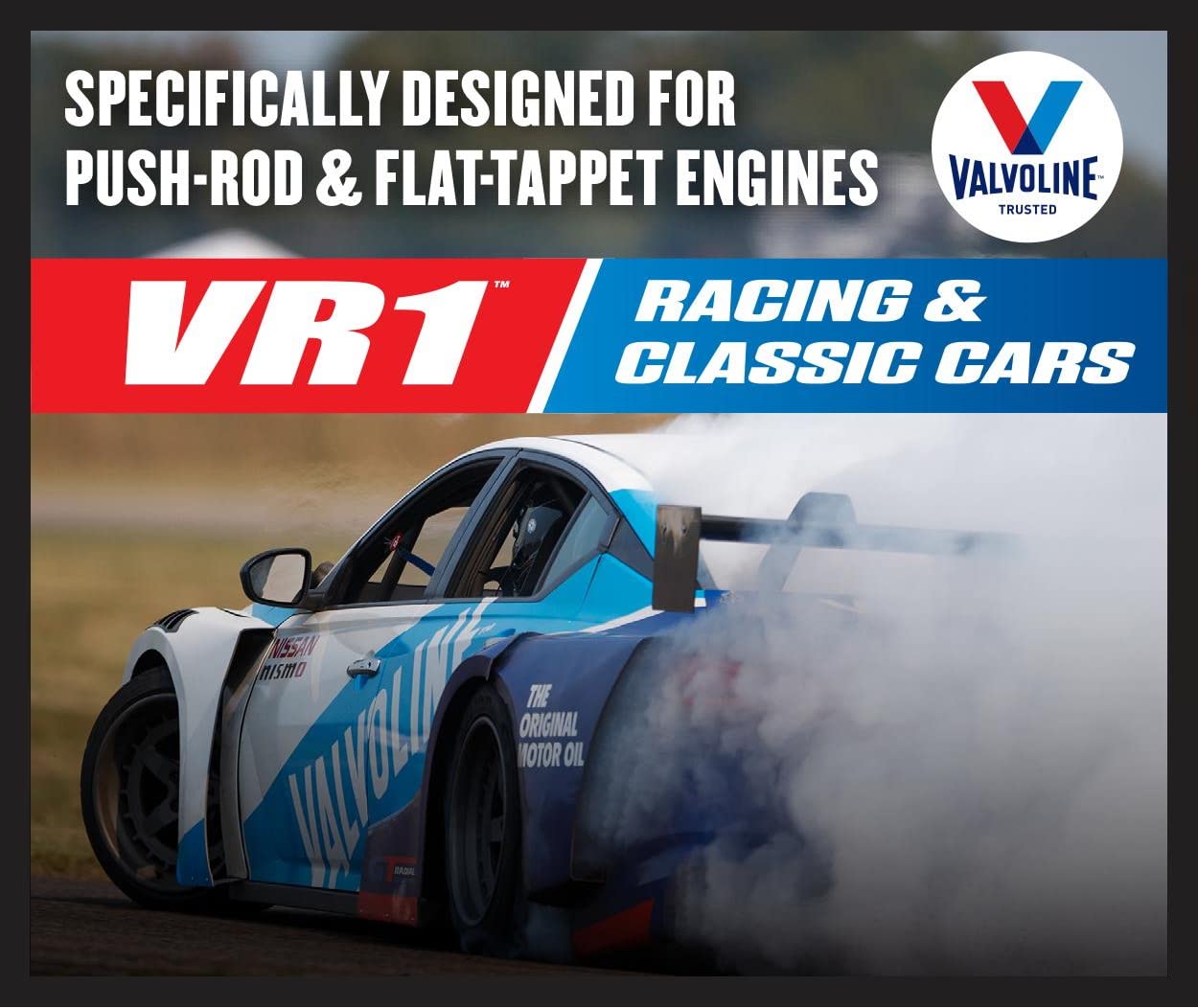 Valvoline VR1 Racing Synthetic SAE 20W-50 Motor Oil 1 QT (Case of 6) - High Performance Engine Protection for Classic Cars, Hot Rods & Racing Vehicles