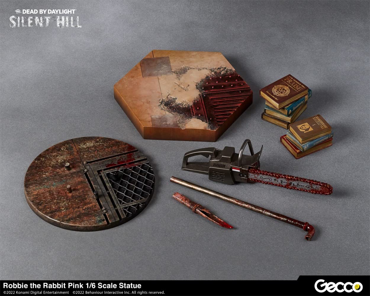 Gecco Silent Hill x Dead by Daylight Robbie Rabbit 1/6 Scale Collectible Statue - Pink Edition | Horror Game Merchandise for Display & Gaming Room Decor